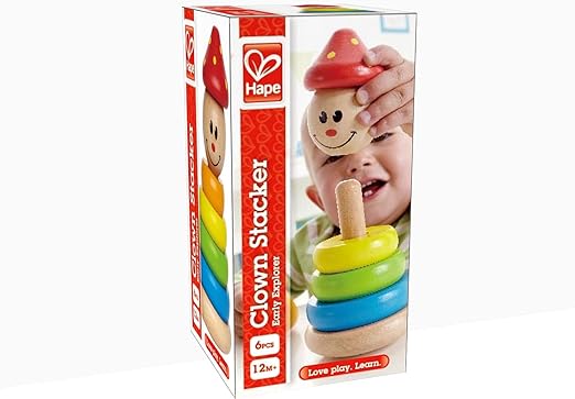 Hape E0400 Clown Stacker - Wooden Activity Toy for Toddlers