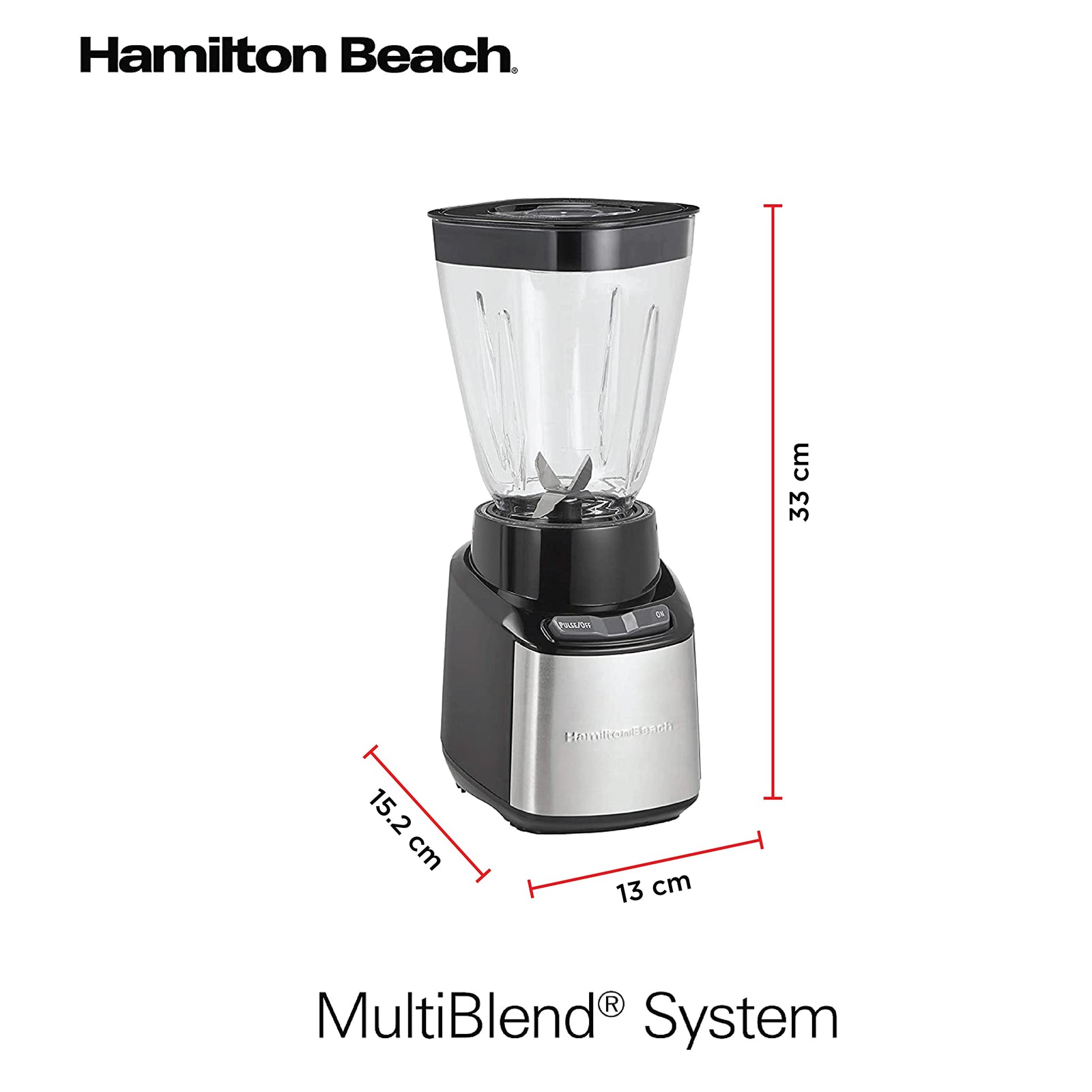 Hamilton Beach Stay Or Go Blender, 1L Jar, 250ml Jar For Grinding, Two 500 ml Portable Cups For Smoothies, Shatterproof Tritan Jars, 250 Watts, Stainless Steel, 52400-Sau, 2 Year Limited Warranty