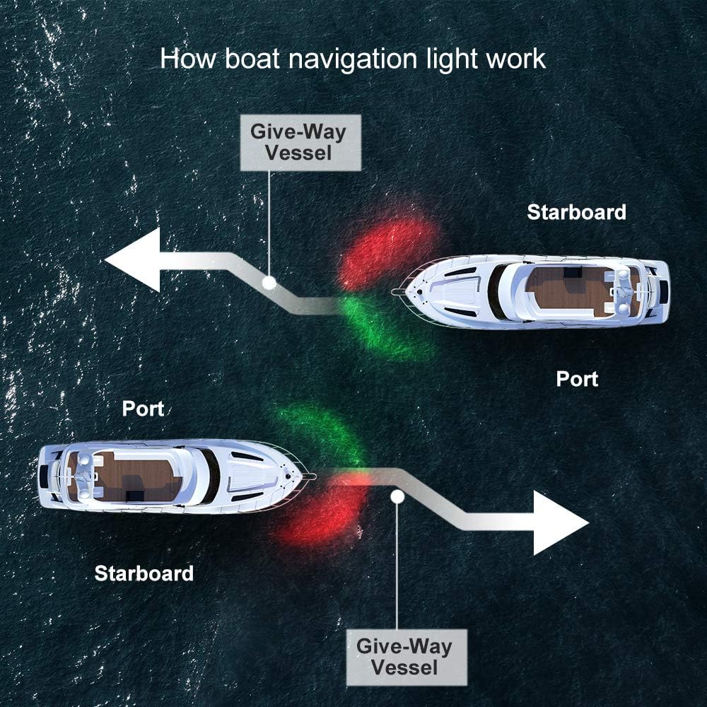 Osinmax Boat Navigation Light, Marine Navigation Lights, Bow Light for Boats Led. Ideal for Pontoon and Small Boat (Plated Silver)