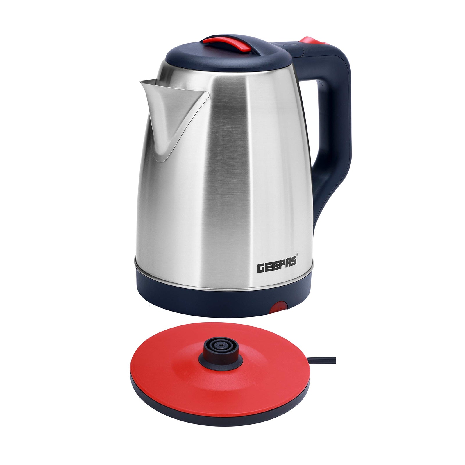 Geepas-GK38042 1.8L Electric Kettle - Stainless Steel Body| Auto Shut-Off & Boil-Dry Protection | Heats up Quickly & Easily | Boil for Water, Tea & Coffee Maker