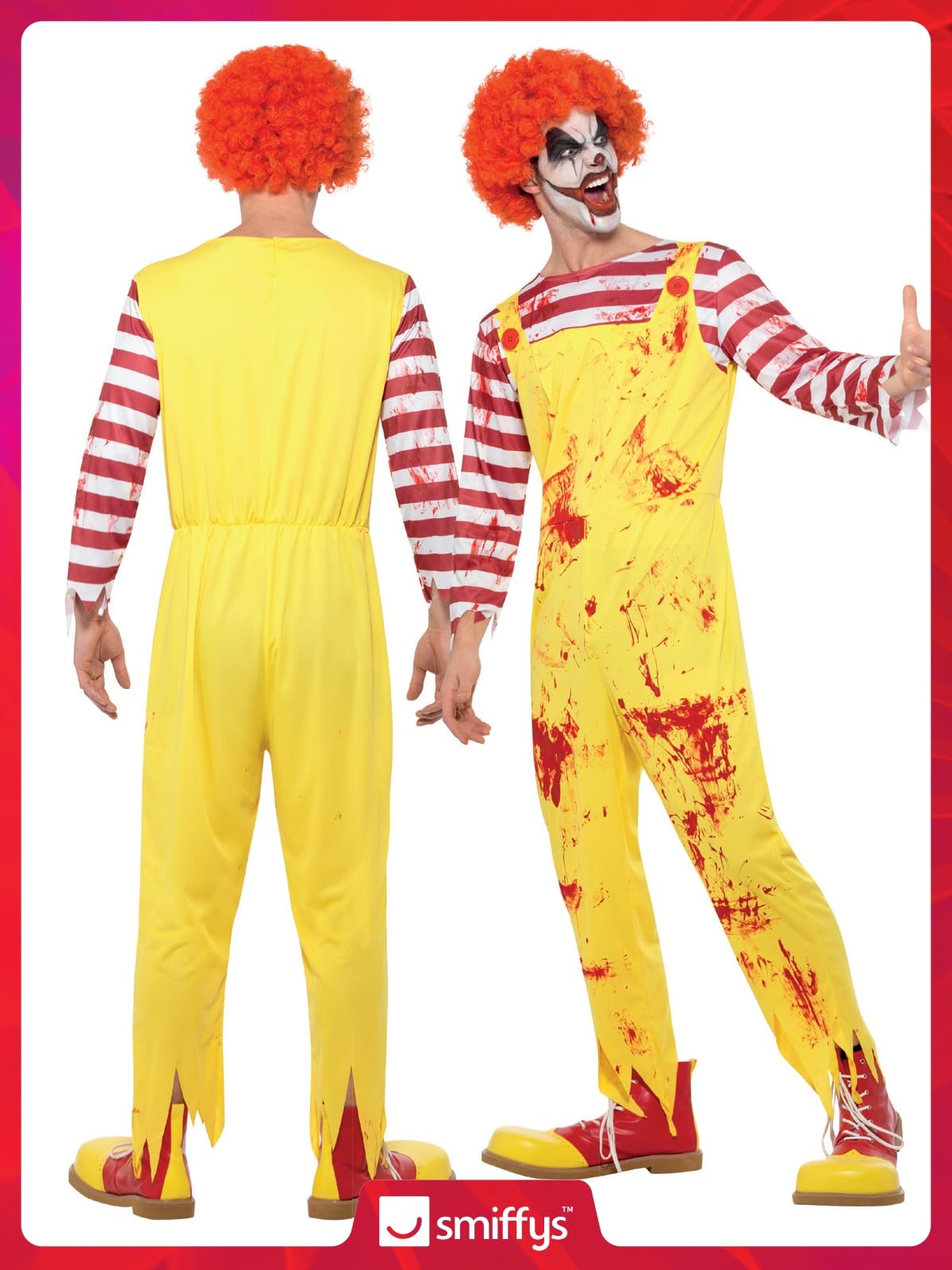 Smiffys Men's Smiffys Kreepy Killer Clown Costume Smiffys Kreepy Killer Clown Costume (pack of 1)