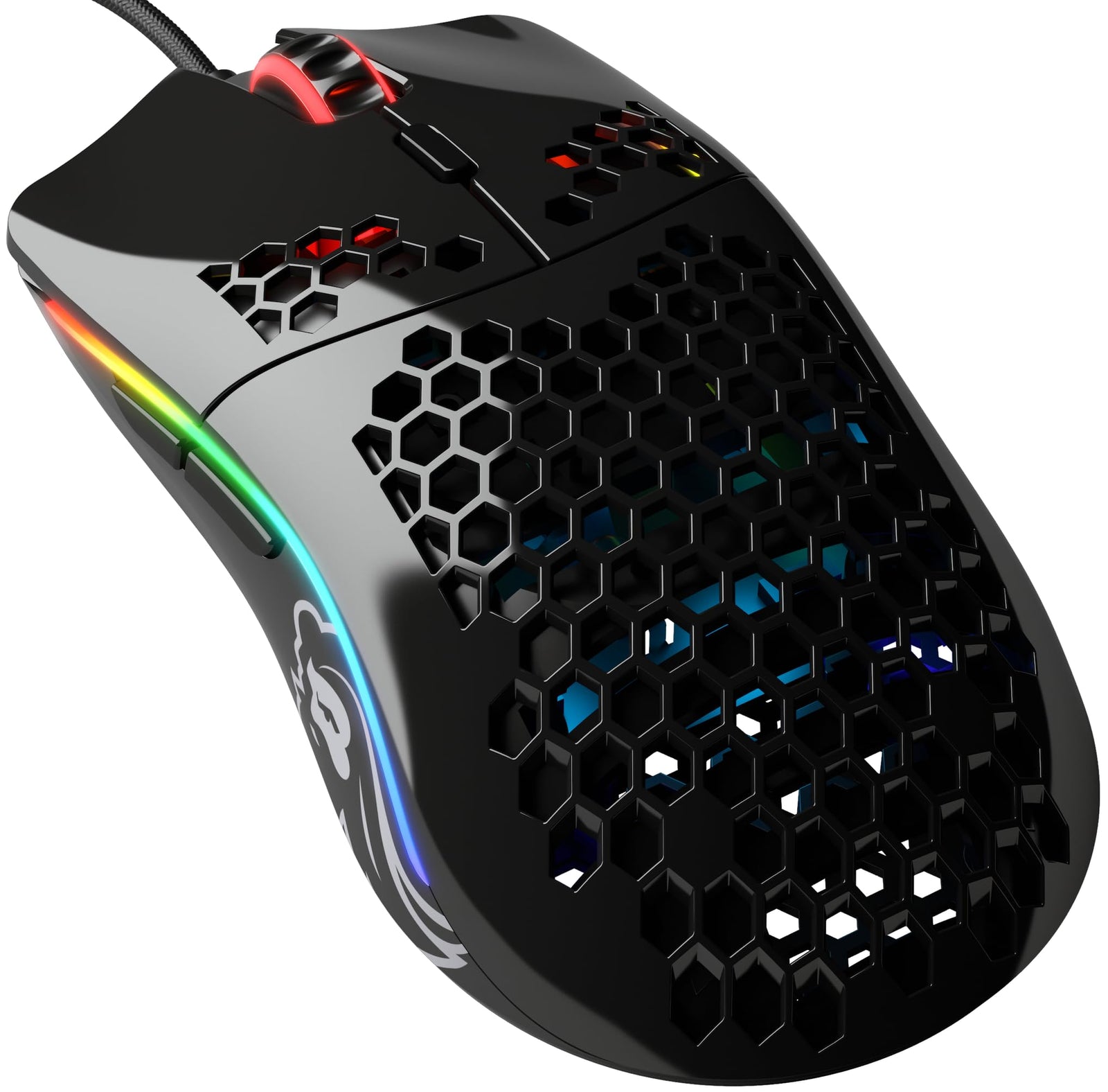 Glorious Gaming Mouse - Model O Minus 58 g Superlight Honeycomb Mouse, Glossy Black Mouse, USB Gaming Mouse