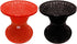 Fun Homes Mesh Design Both Sided Plastic Sitting Stool For Indoor & Outdoor in Damroo Style- Pack of 2 (Orange & Brown)