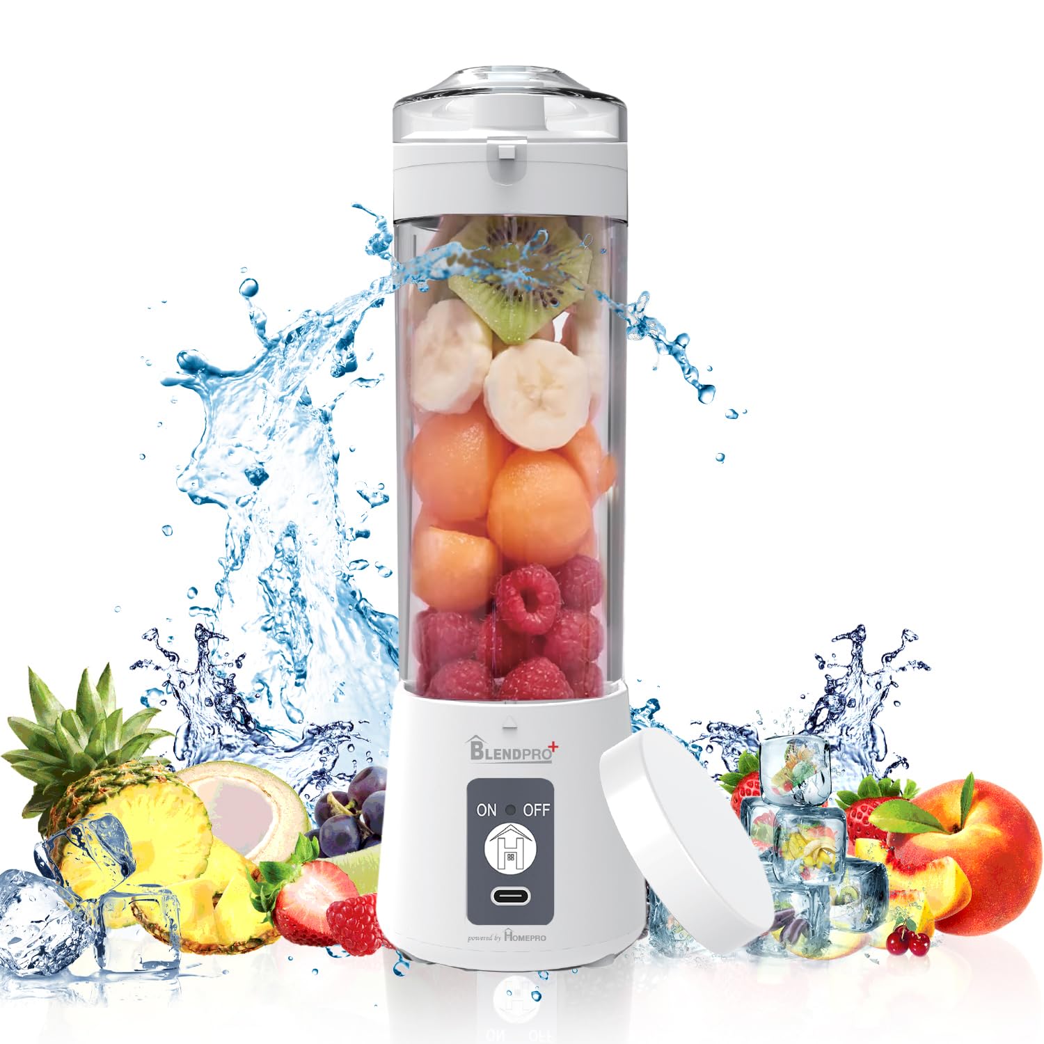 HOMEPRO Better Value for Better Living Blendpro Plus Portable Juicer Blender Shakes & Smoothies Fresh Juice Blender with 400ml White