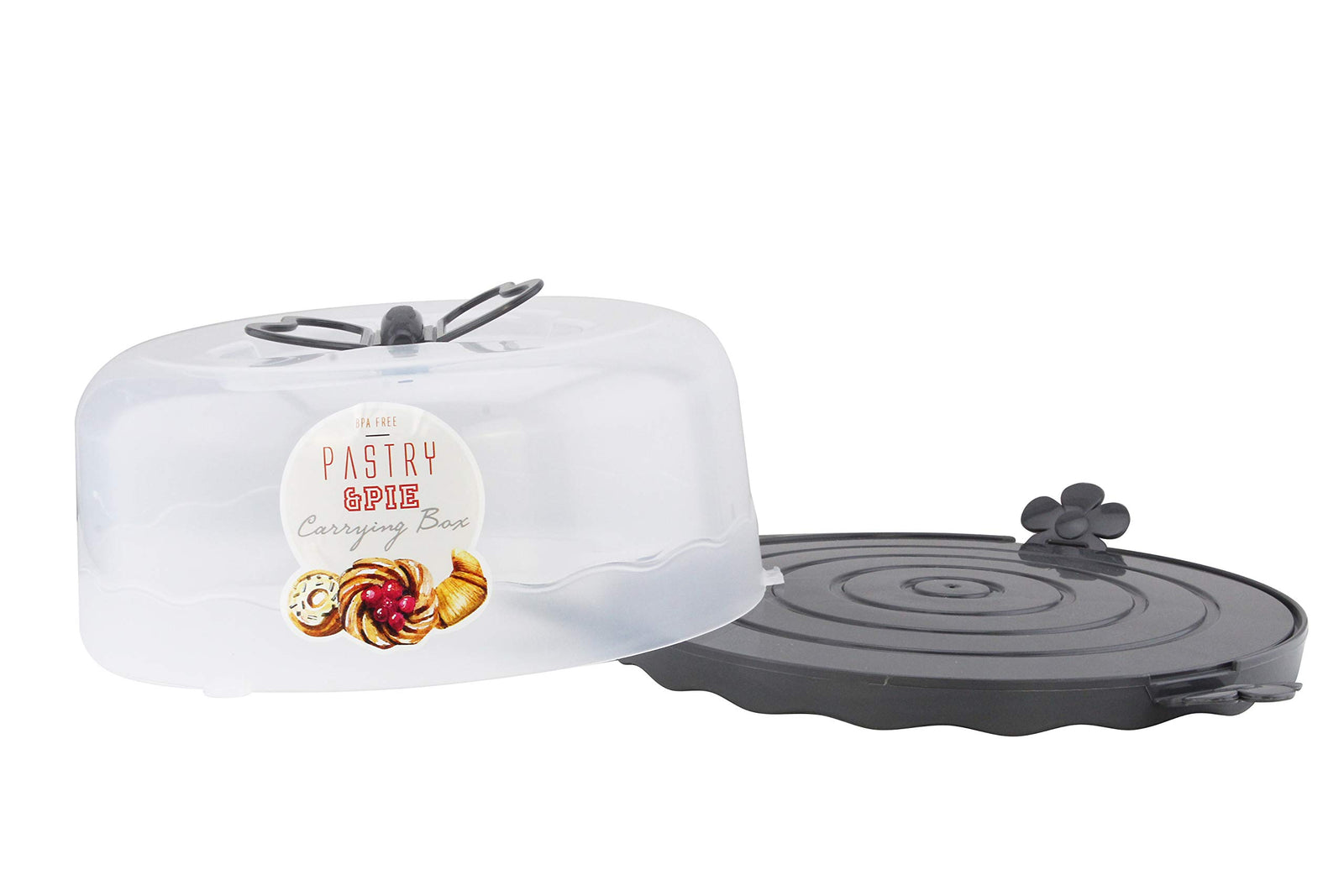 Takeaway Pastry Carrying Box With Handle L-00501 - Anthracite