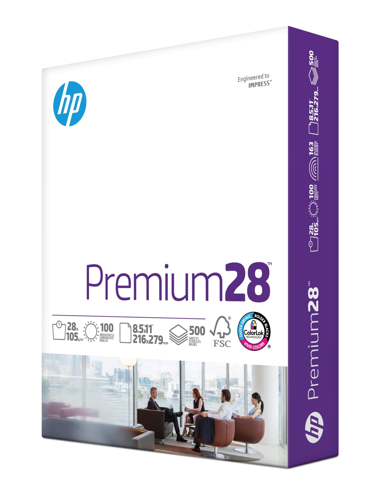 HP Papers HP Printer Paper | 8.5 x 11 Premium 28 lb 1 Ream - 500 Sheets 100 Bright Made in USA FSC Certified 205200R