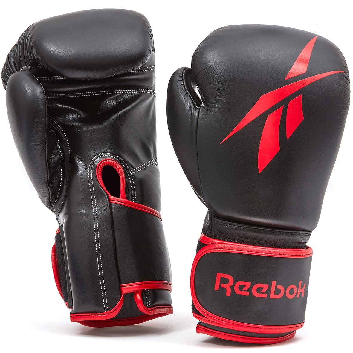 Leather Boxing Gloves - 12Oz Black/Red