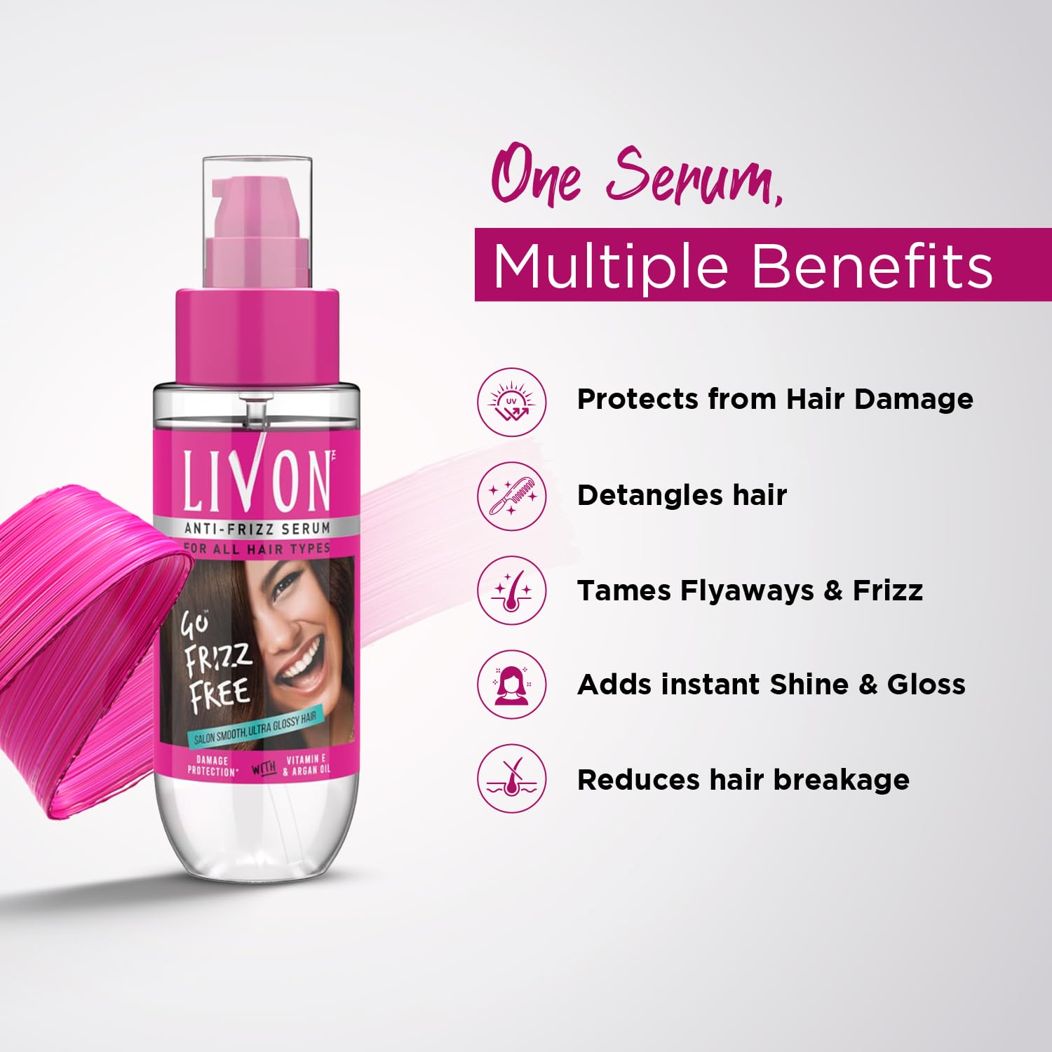 Livon Serum Reduces Hair Breakage Restores Hair Moisture Balance - 100 Ml, Packaging May Vary