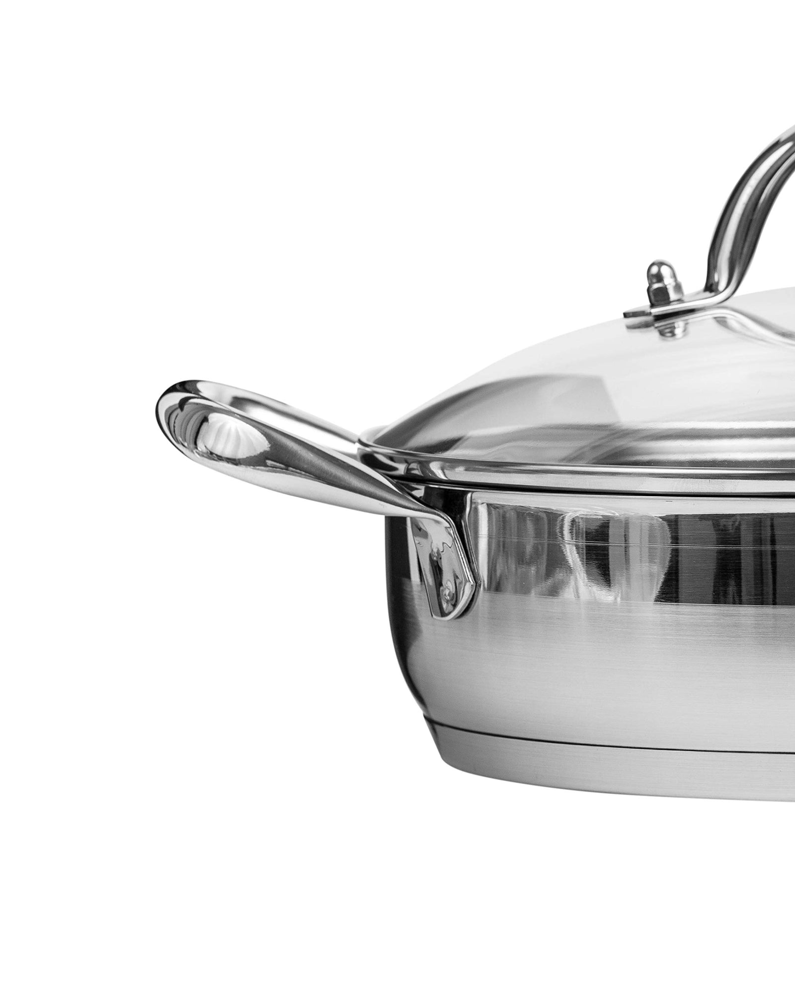 Bergner Gourmet Cooking Pot With Glass Lid Set Of 2 BG9848, Silver, 24 cm, Stainless Steel