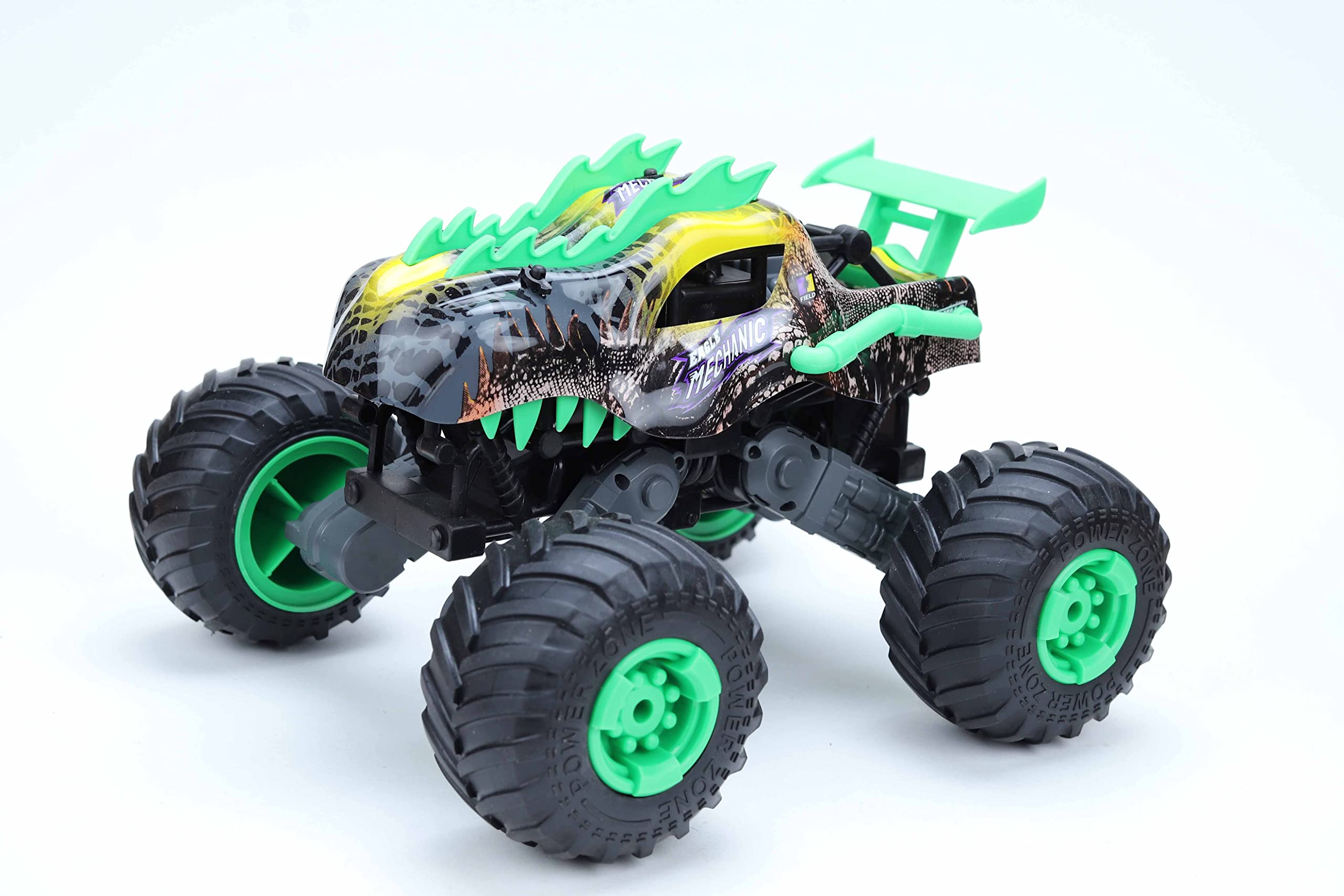 Hot wheels racing - monster trucks - skull racing trucks - with remote control , green * black * yellow