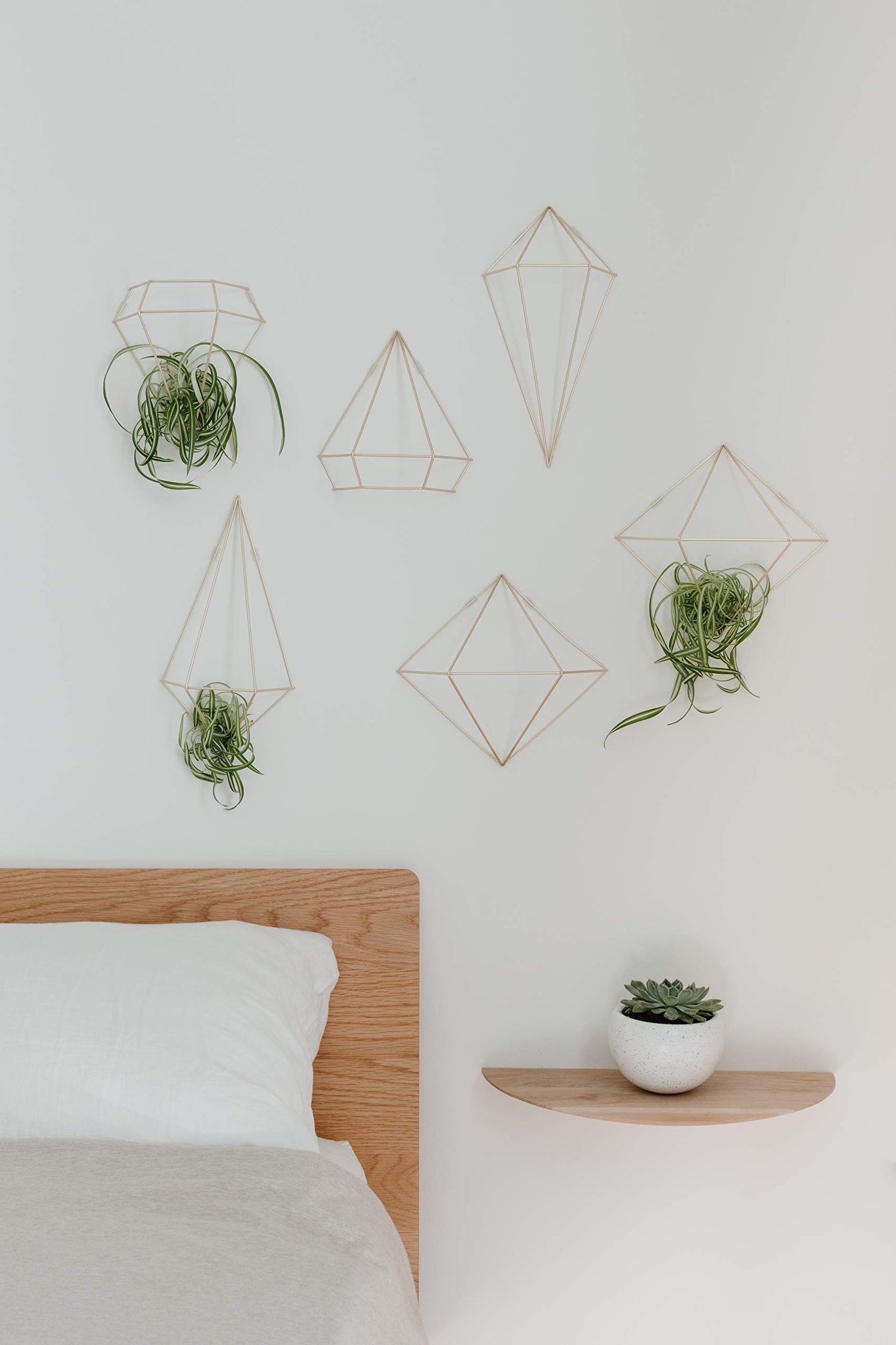 Umbra Prisma Geometric Sculptures, Decorate Your Wall with Modern Metallic Wire Shapes, Table top, Ceiling Décor, Set of 6, Copper for Kitchen