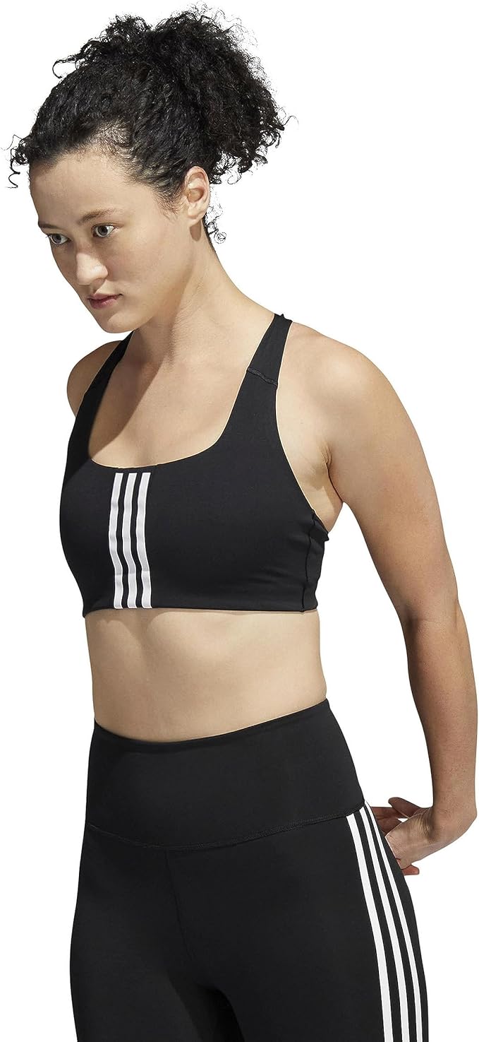 adidas Women PWI MS BLACK/WHITE HE9063 TRAINING BRA for Women Sports Bra