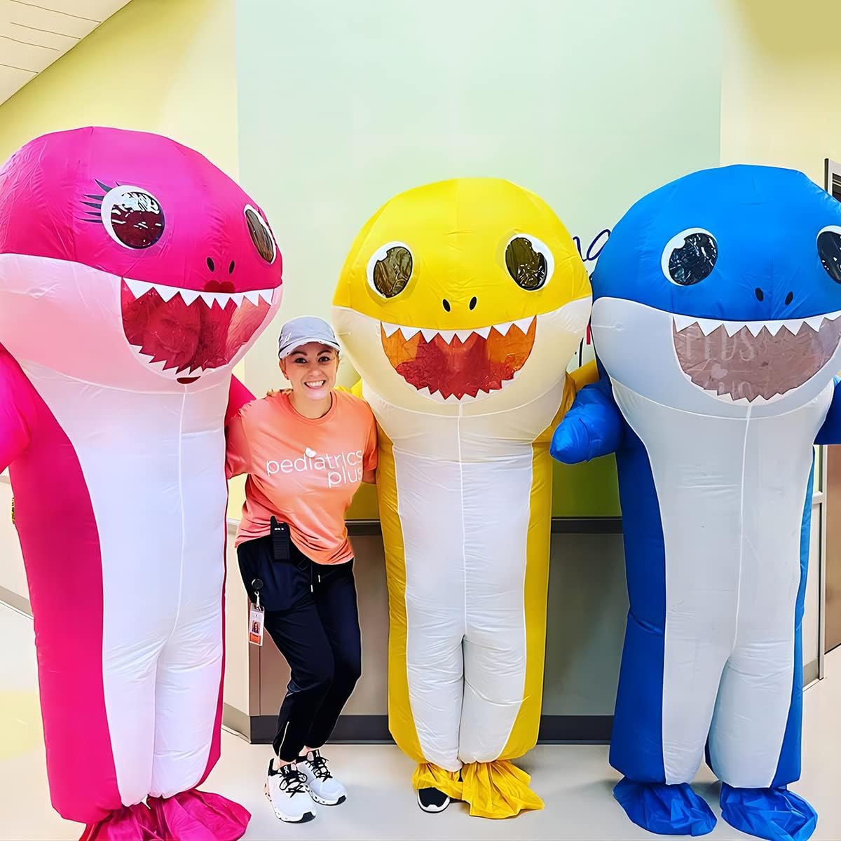 MXoSUM Inflatable Costume for Adult Shark Party Costume Halloween Cosplay Costume Full Body Blow-up Costume Suit