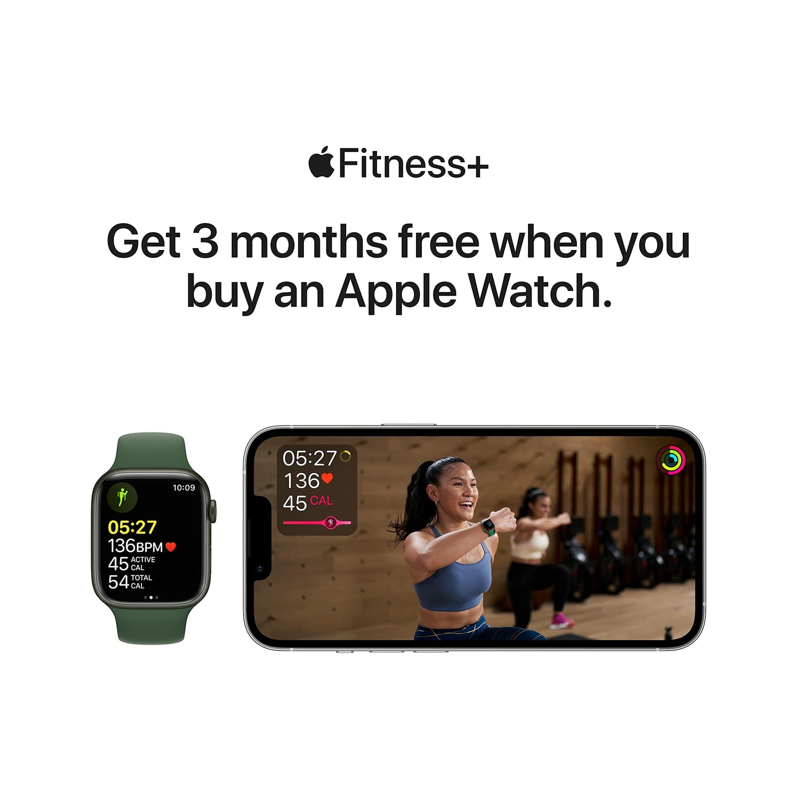 Apple Watch Series 7 (GPS, 45mm) Smart watch - Green Aluminium Case with Clover Sport Band - Regular. Fitness Tracker, Blood Oxygen & ECG Apps, Always-On Retina Display, Water Resistant