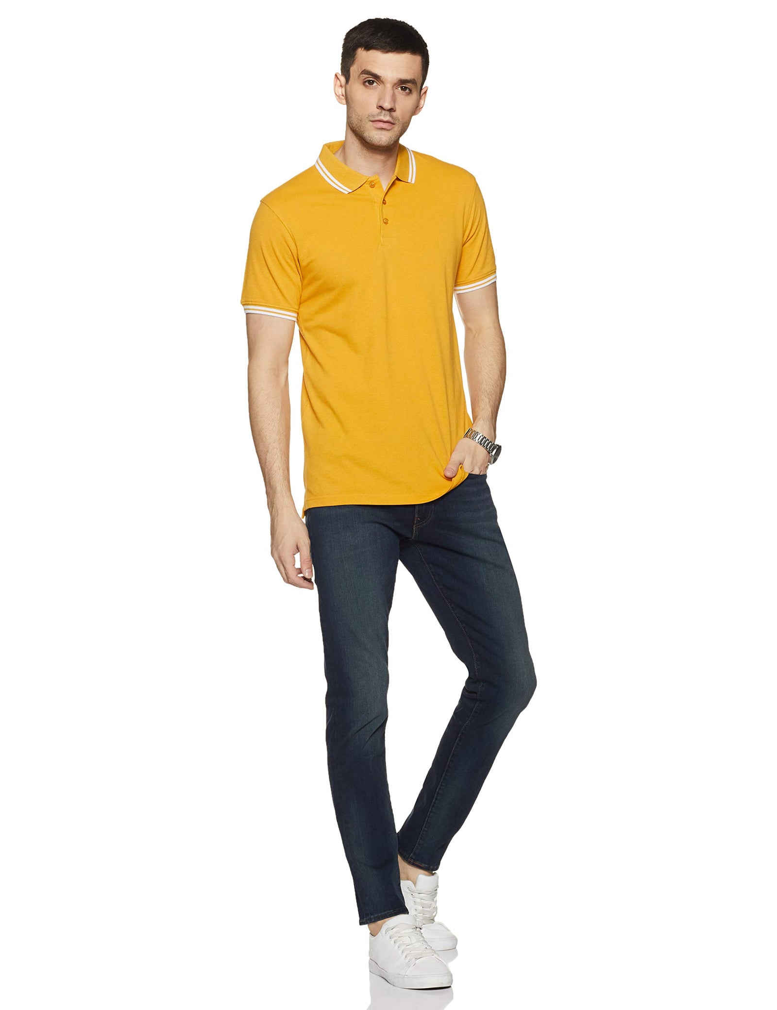 Amazon Brand - Symbol Men's Solid Regular Fit Polo (CT-Single)