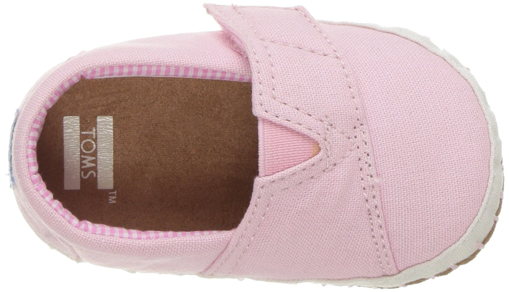 TOMS Velcro Closure Stitched Heel Tab Logo Canvas Slip-on Shoes for Girls