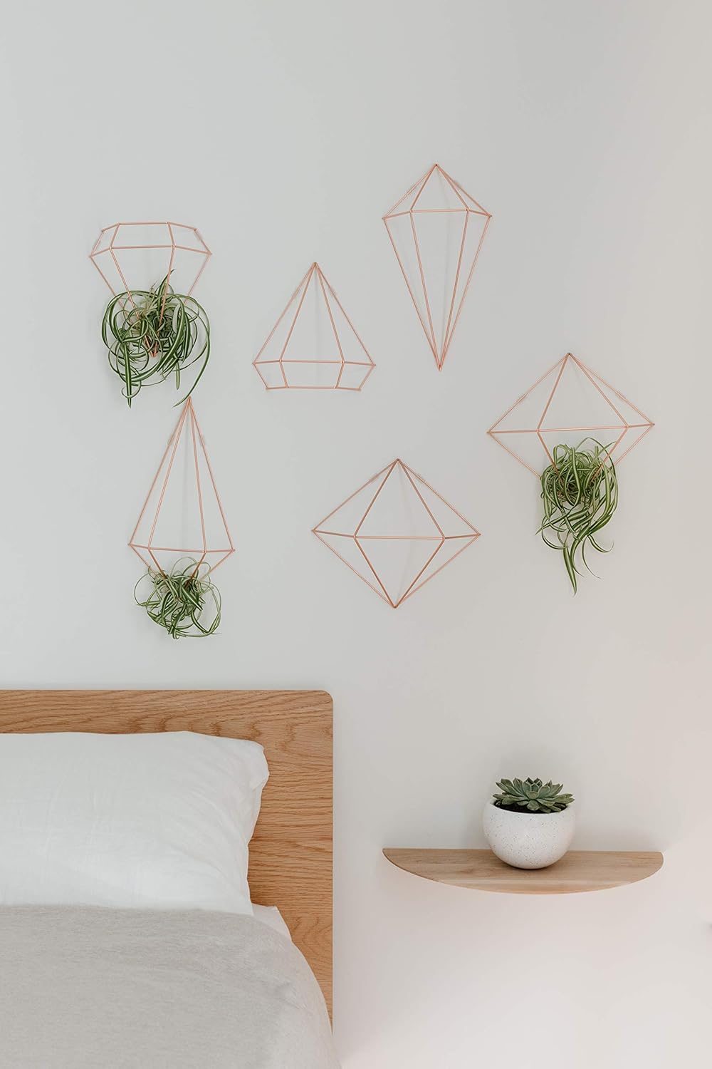 Umbra Prisma Geometric Sculptures, Decorate Your Wall with Modern Metallic Wire Shapes, Table top, Ceiling Décor, Set of 6, Copper for Kitchen