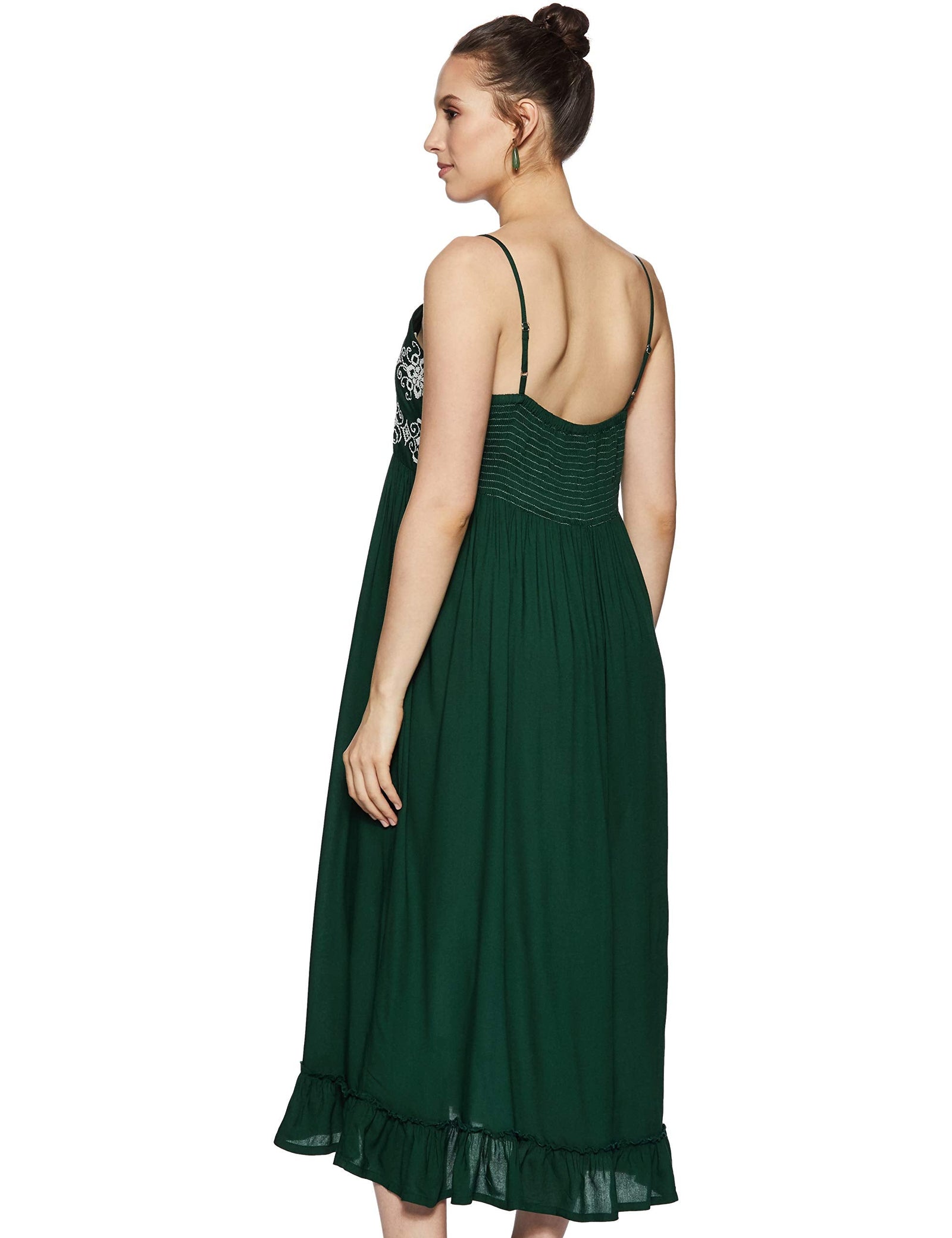 Momstory Maternity Women's Rayon Pleated Maxi Dress