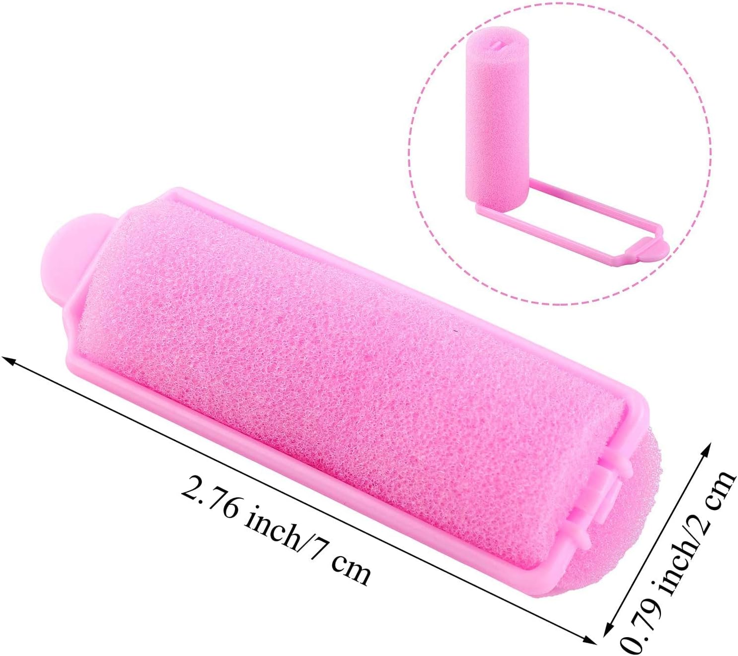 Foam Sponge Hair Rollers, 36 Pieces 20 mm Mini Foam Hair Styling Curlers, Flexible Sponge Curlers, Soft Sleeping Hair Curlers for Adults and Kids, for Women Creating Hair Curls (Pink)