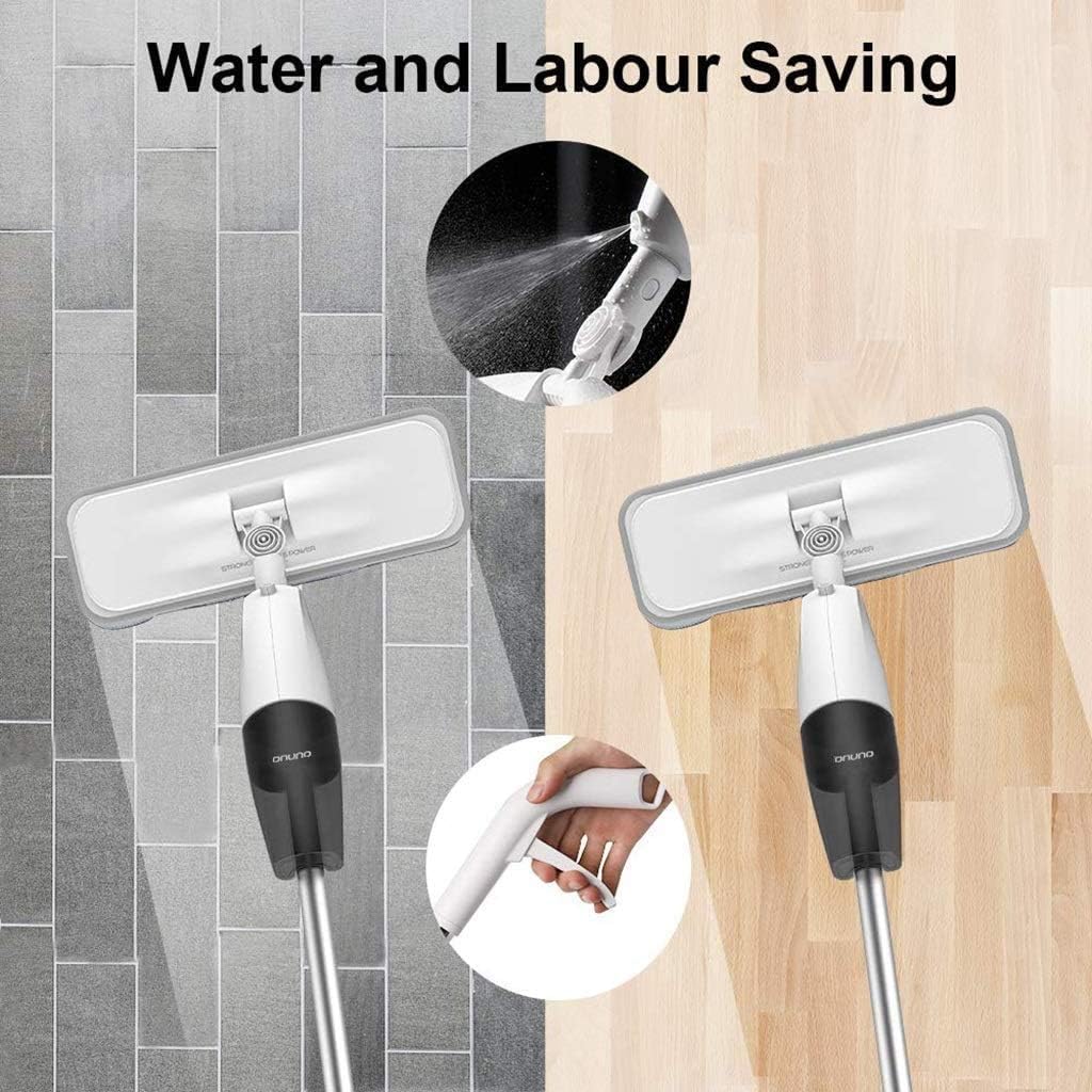 Deerma TB500 Water Spray Mop Carbon Fiber Dust Collector 360° Rotating 350ml Tank Waxing Mop | Quick-Drying | 95cm Wide Spray Area | Lightweight | Add Disinfectant Water | 2ml Fine Mist - White
