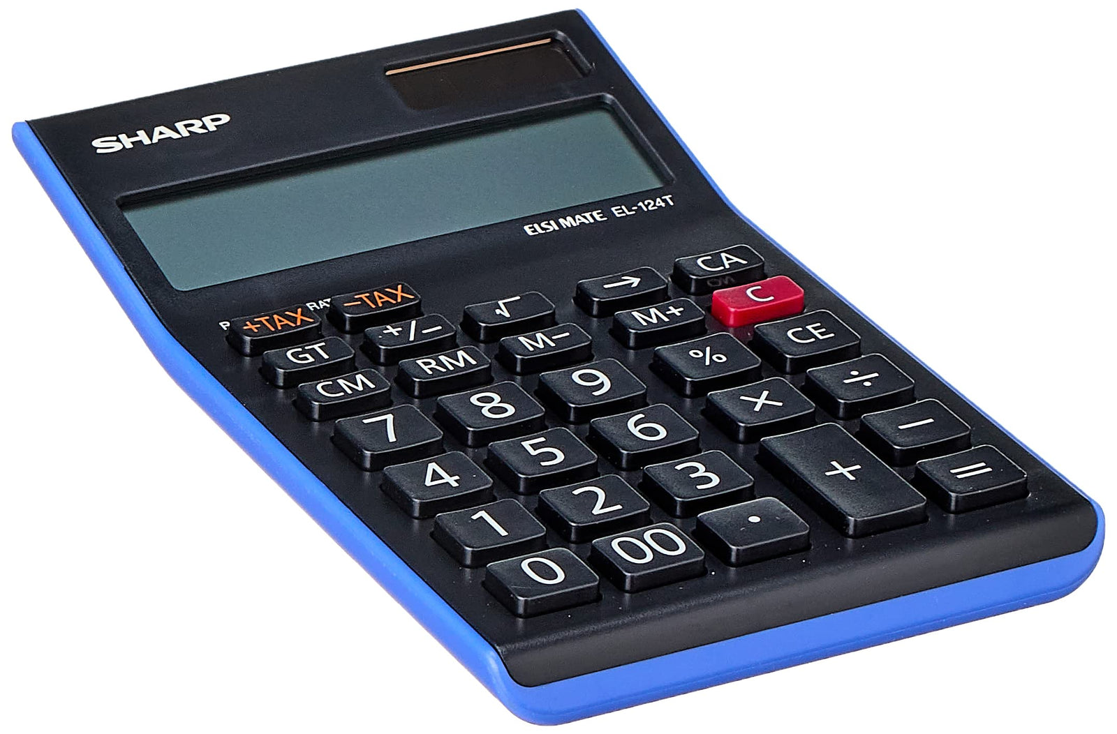 Sharp 12-digit electronic tax calculator el-124t-bl