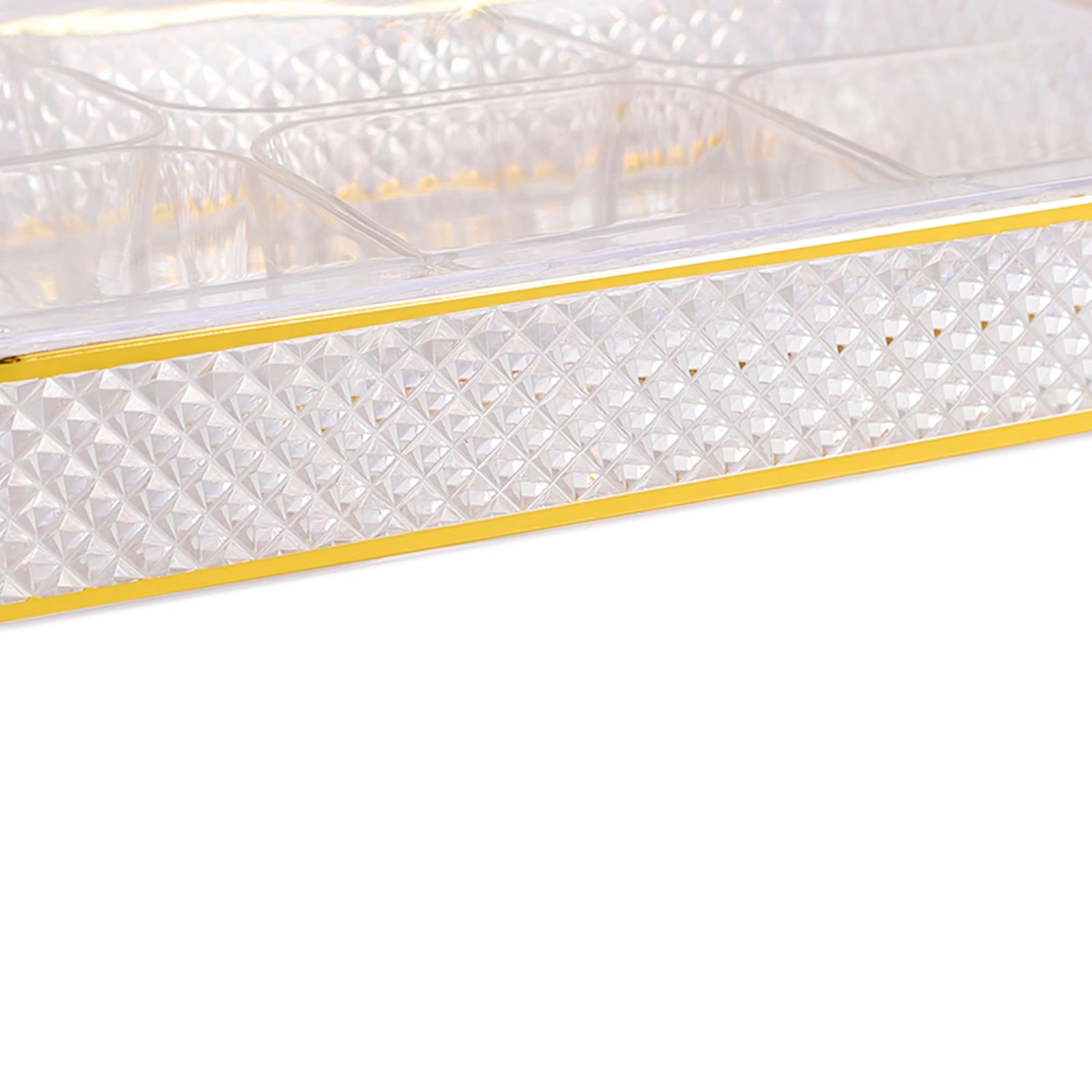 BLACKSTONE Acrylic Tray | Comes with Stylish Lid | Suitable for Storing Small items JH11G (Rect Box with Divider 40x27cm)