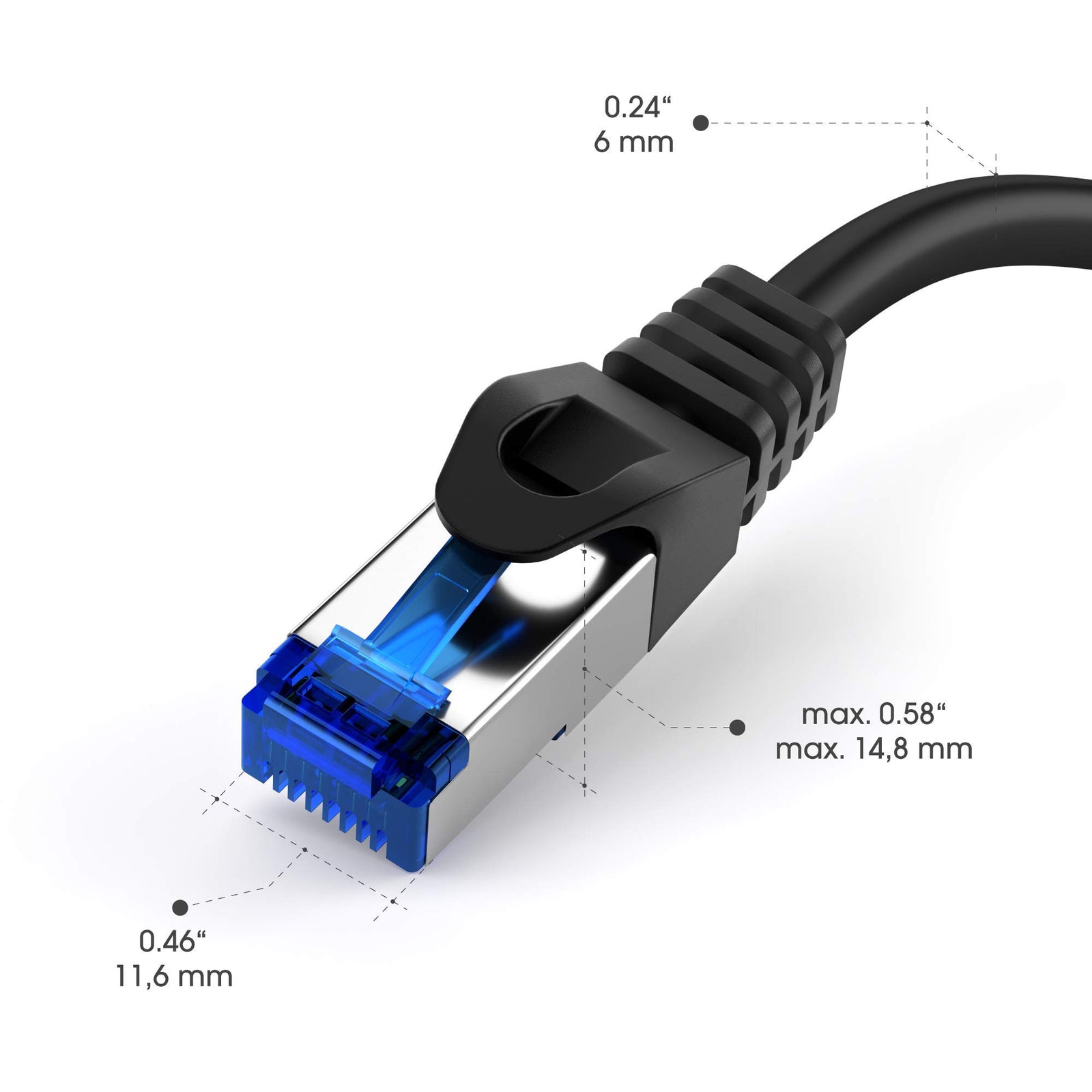 KabelDirekt – 30m – Ethernet, patch & network cable (transfers gigabit internet speed, ideal for 1Gbps networks/LANs, routers, modems, switches, RJ45 plug (blue), black)