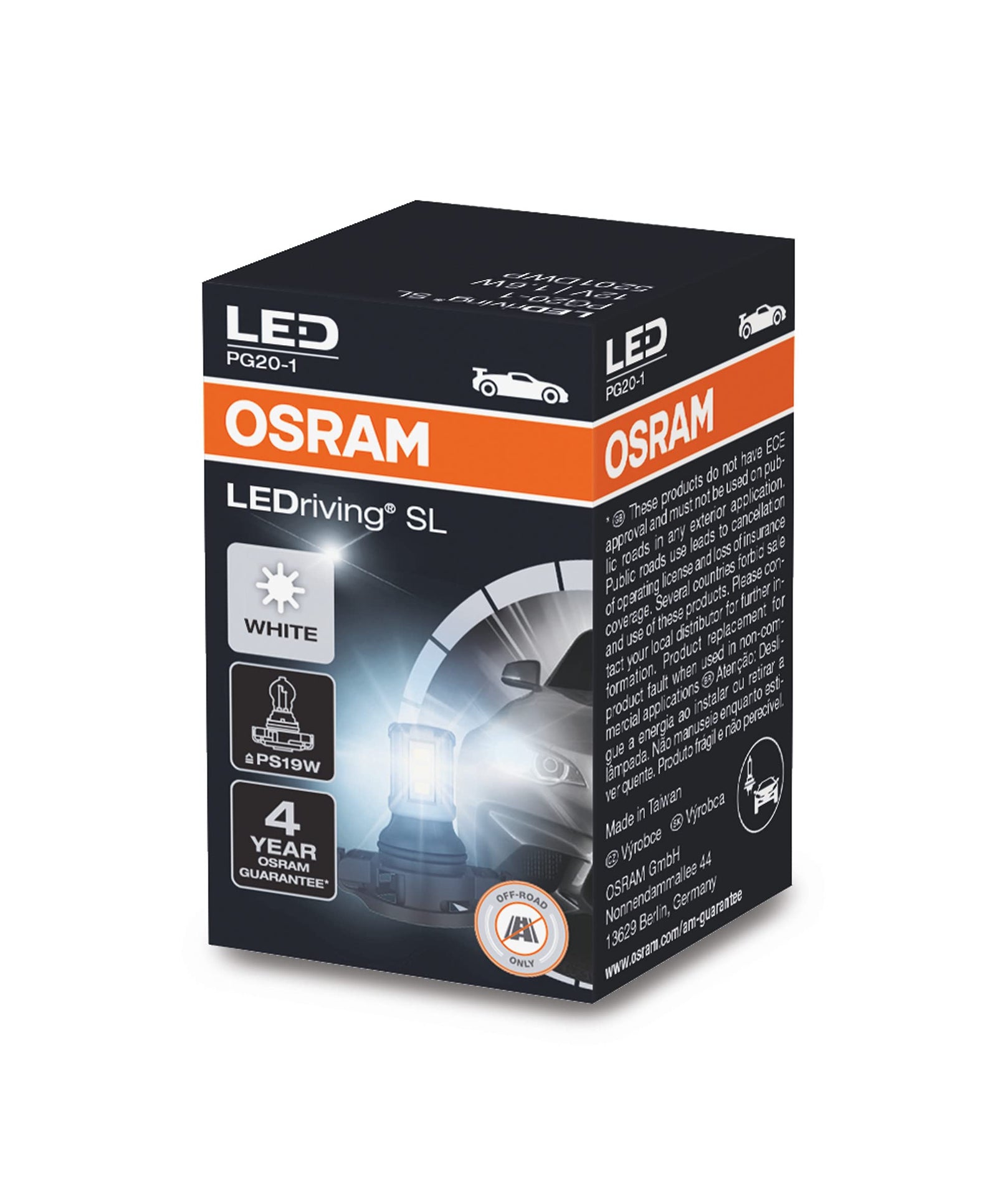 OSRAM LEDriving SL، لمبة إشارة PS19W - إضاءة بيضاء 6000K LED (للاستخدام على الطرق الوعرة فقط)
