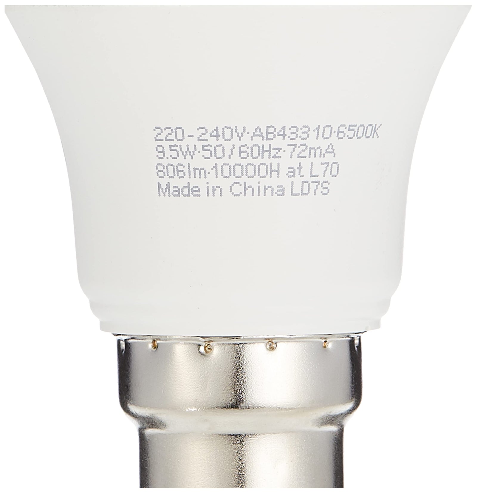 Osram LED Value Clasics A Frosted LED lamps 9.5w Pin Base B22d, 806 lm Day Light 6500K Bundle Pack of 2, White, OLED-9.5W/C/F/P-2PCS