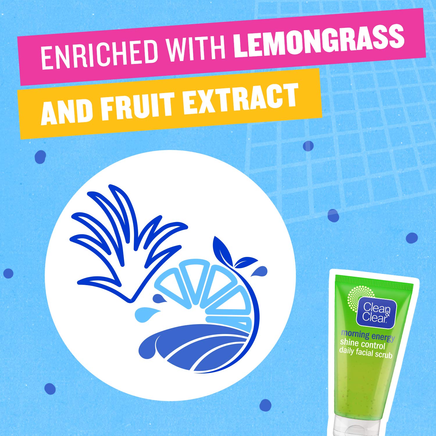 Clean & Clear Daily Face Scrub, Morning Energy, Shine Control, with exfoliating beads that exfoliate and remove dirt, oil and impurities , 150ml