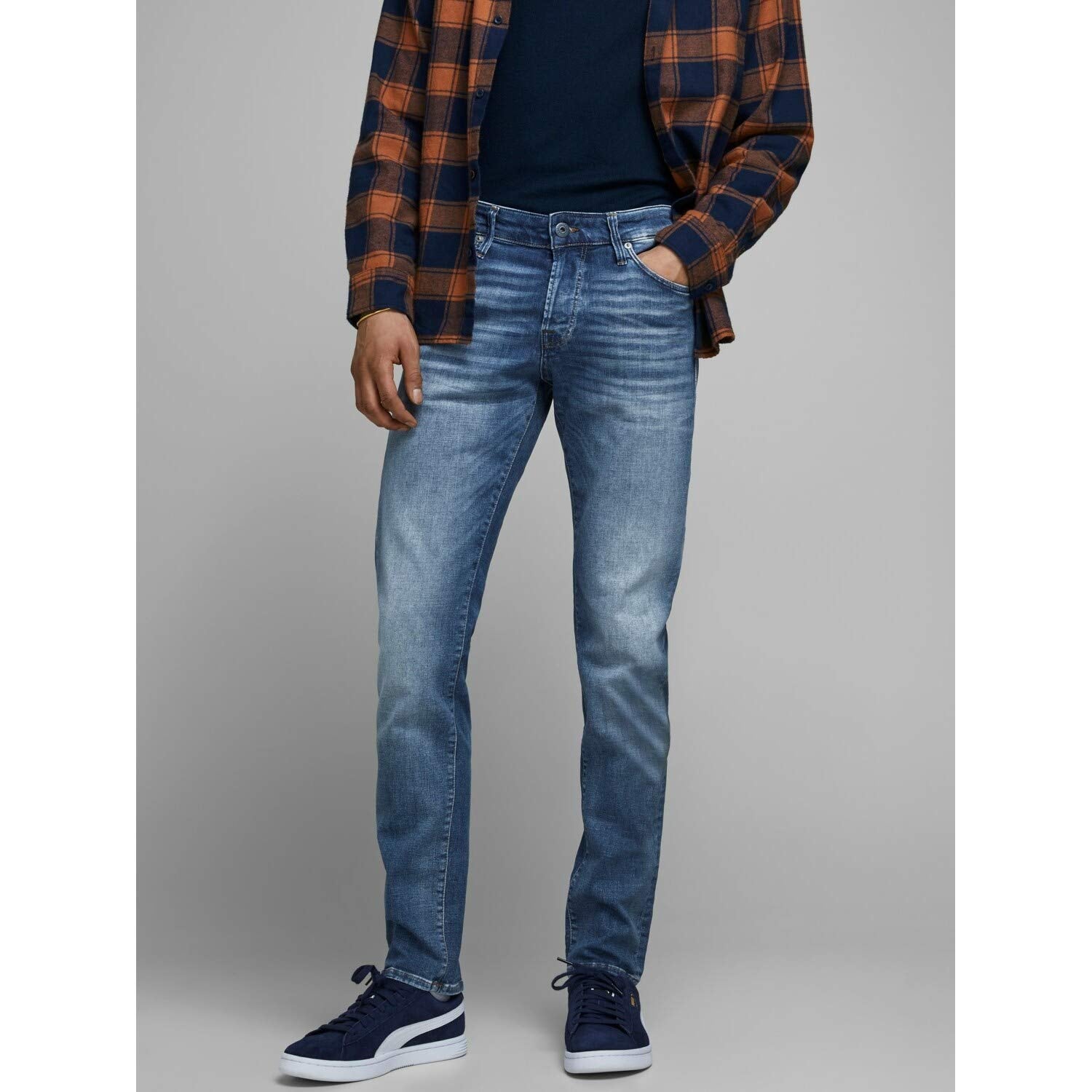 JACK & JONES Men's Jjiglenn Jjicon Jj 357 50sps Noos Slim Jeans