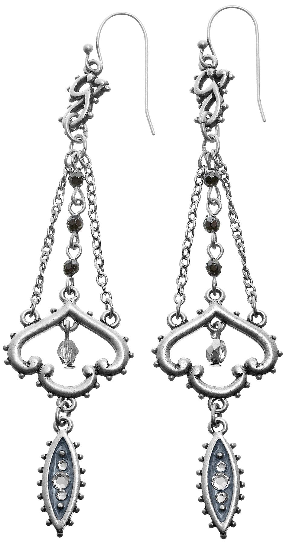 Guess UFE10815 Multi Chain Fish-Hook Dangle Earrings for Women, Zircon