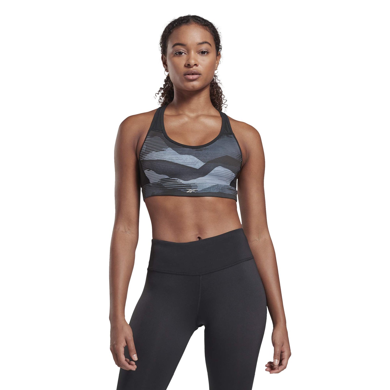 Reebok Women's Re Lux Racer Bra-AOP Sports Bra