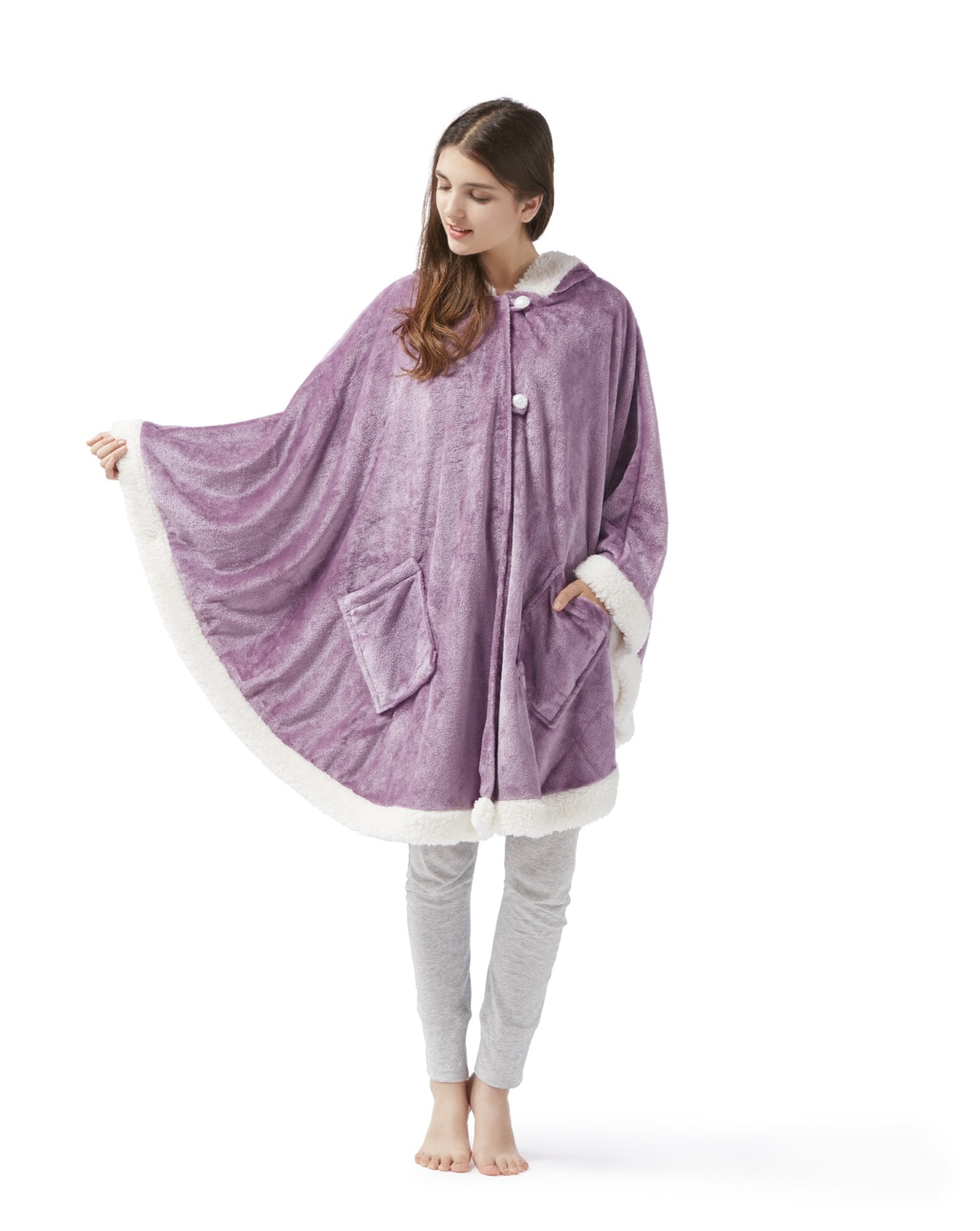 Comfort Spaces Angel Wrap Hooded Wearable Blanket Throw