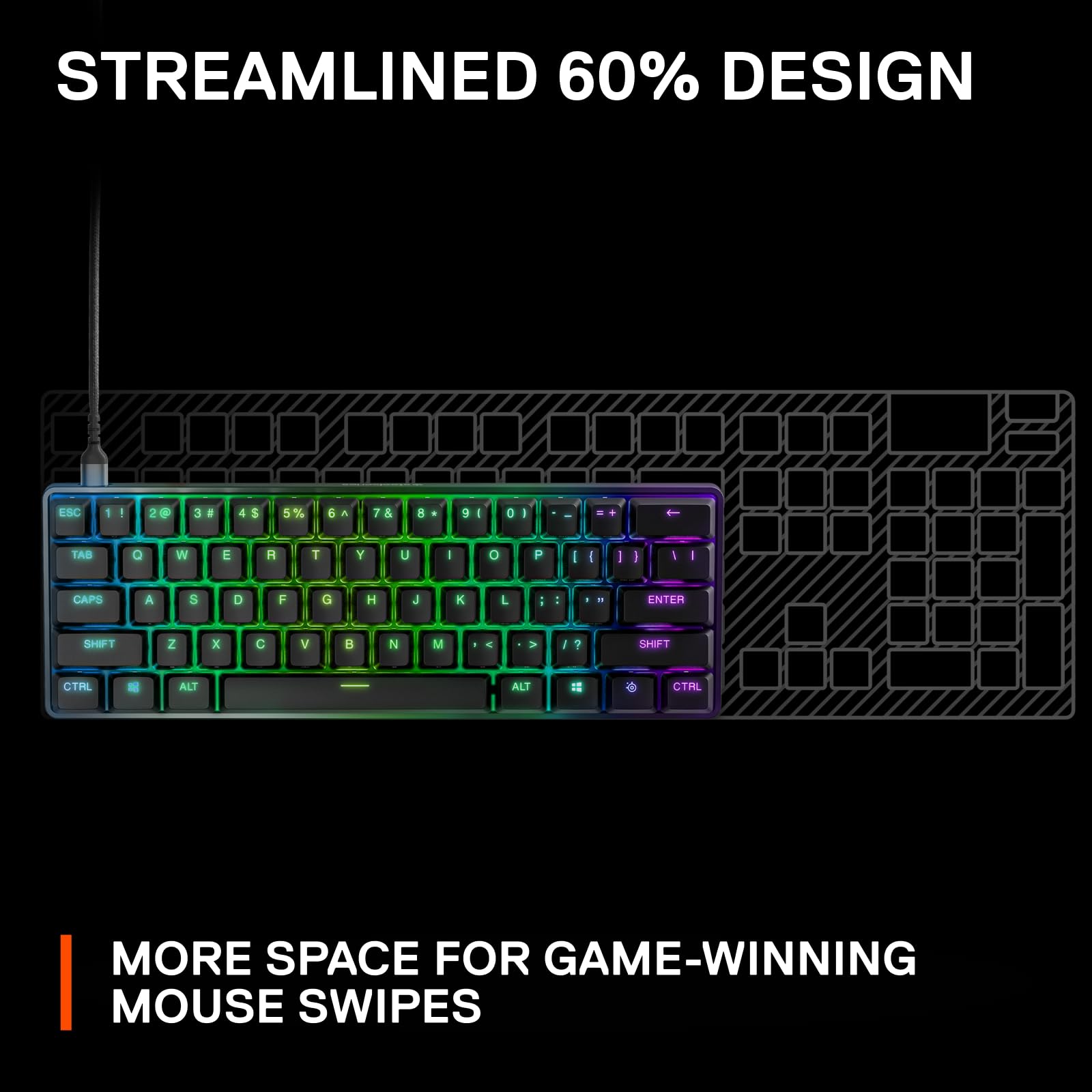 SteelSeries New Apex 9 Mini – HotSwap Optical Mini Keyboard – 60% Compact Design – Optical Switches – RGB Customization – Aluminum Alloy Frame – Double Shot PBT Keycap