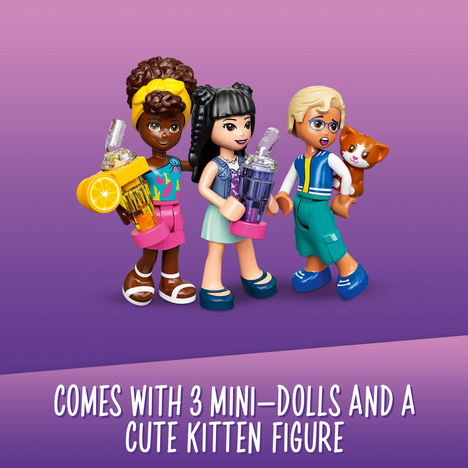 LEGO Friends Street Food Market 41701; New Food-Play Building Kit Promotes Imaginative Play; Includes Emma and Kitten Toy; Birthday Gift for Kids Aged 6+ (592 Pieces)