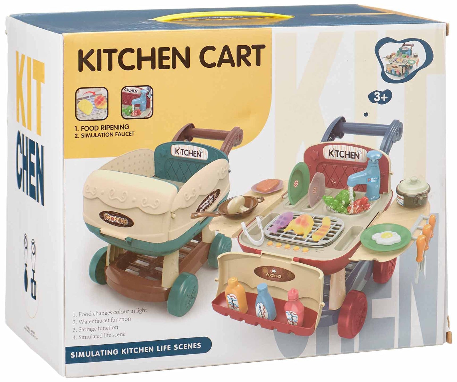 Chengjun Toys Kitchen Cart with Accessories - Multi Color