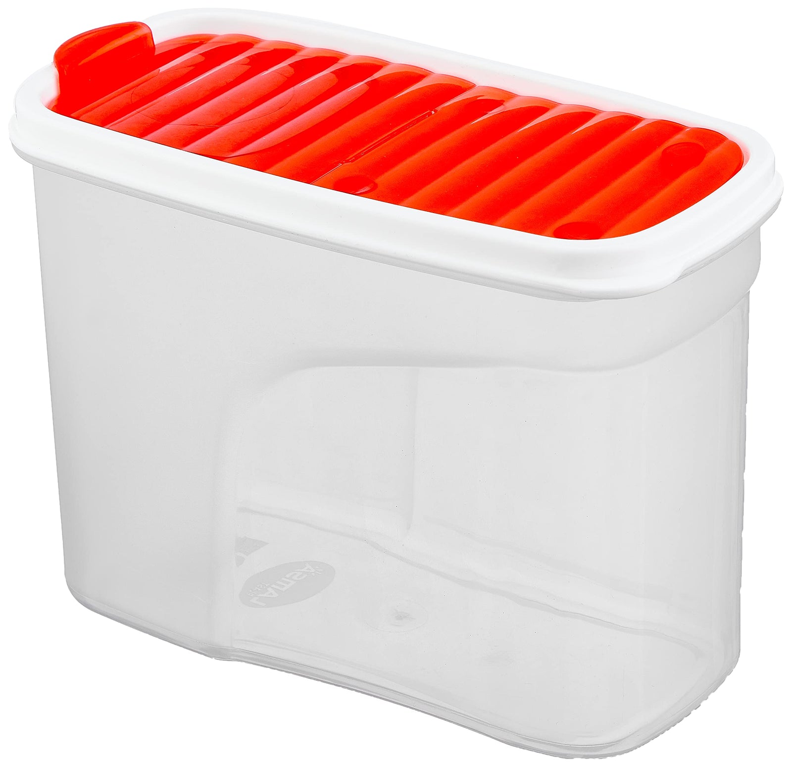 Small rectangular plastic storage container for legumes with lid (1.5 litres) - orange * white