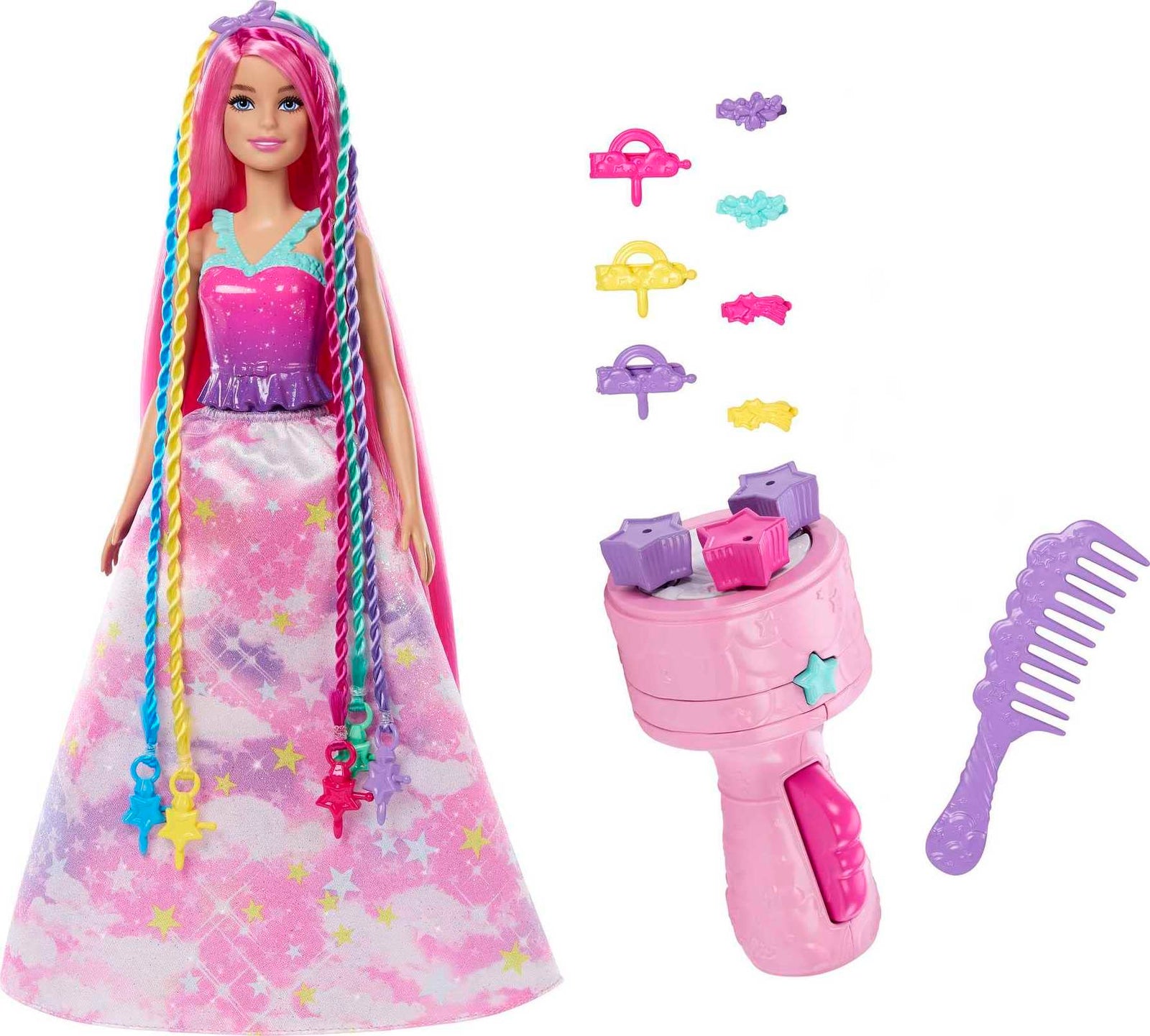 Barbie Dreamtopia Twist 'n Style Doll and Hairstyling Accessories Including Twisting Tool