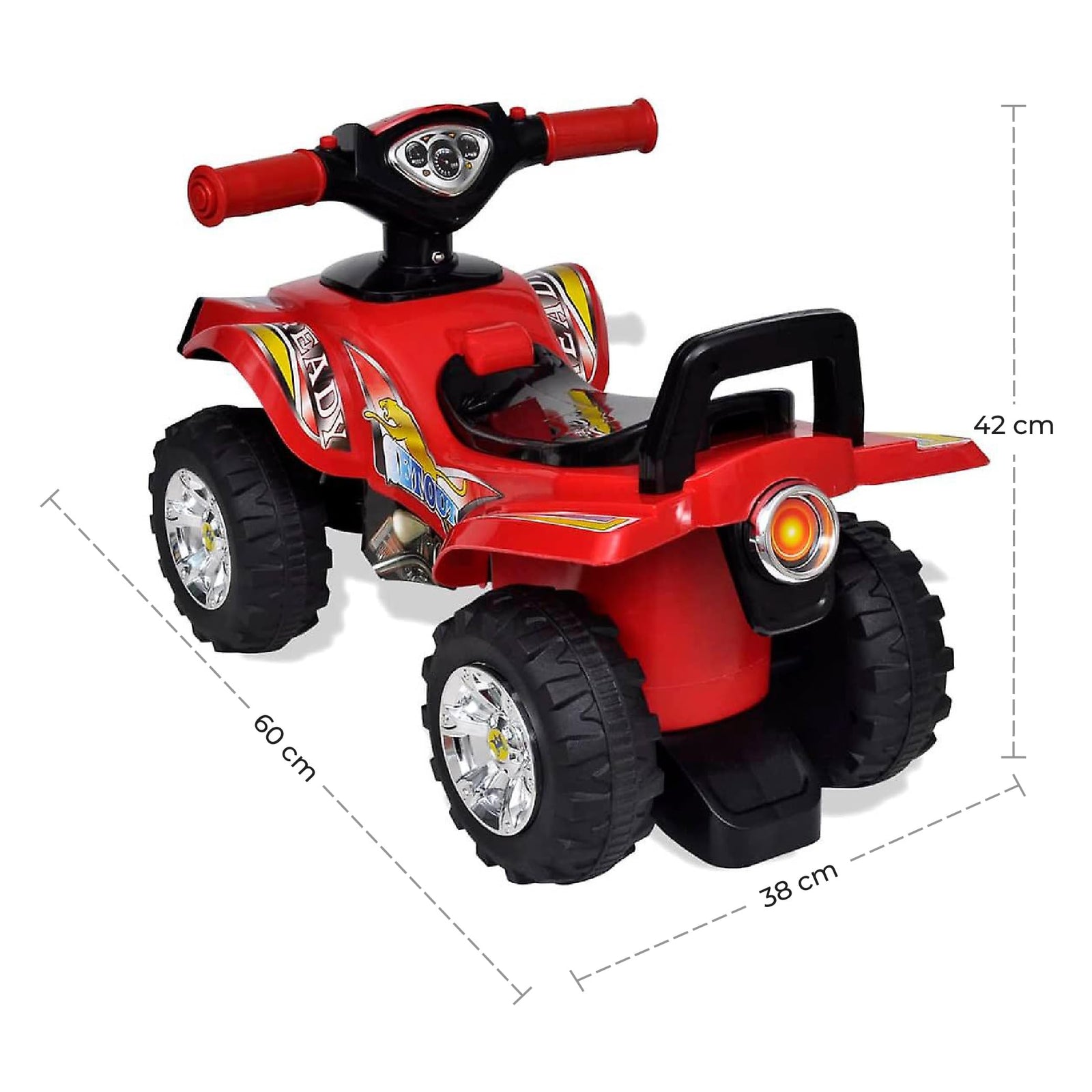 MOON Blaze Quad Bike for Kids - Toddler Fun Games-ATV Design, Durable & Safe, LED Lights-Music, Gift Ideas for 12 Months+ boys/Girls - Red