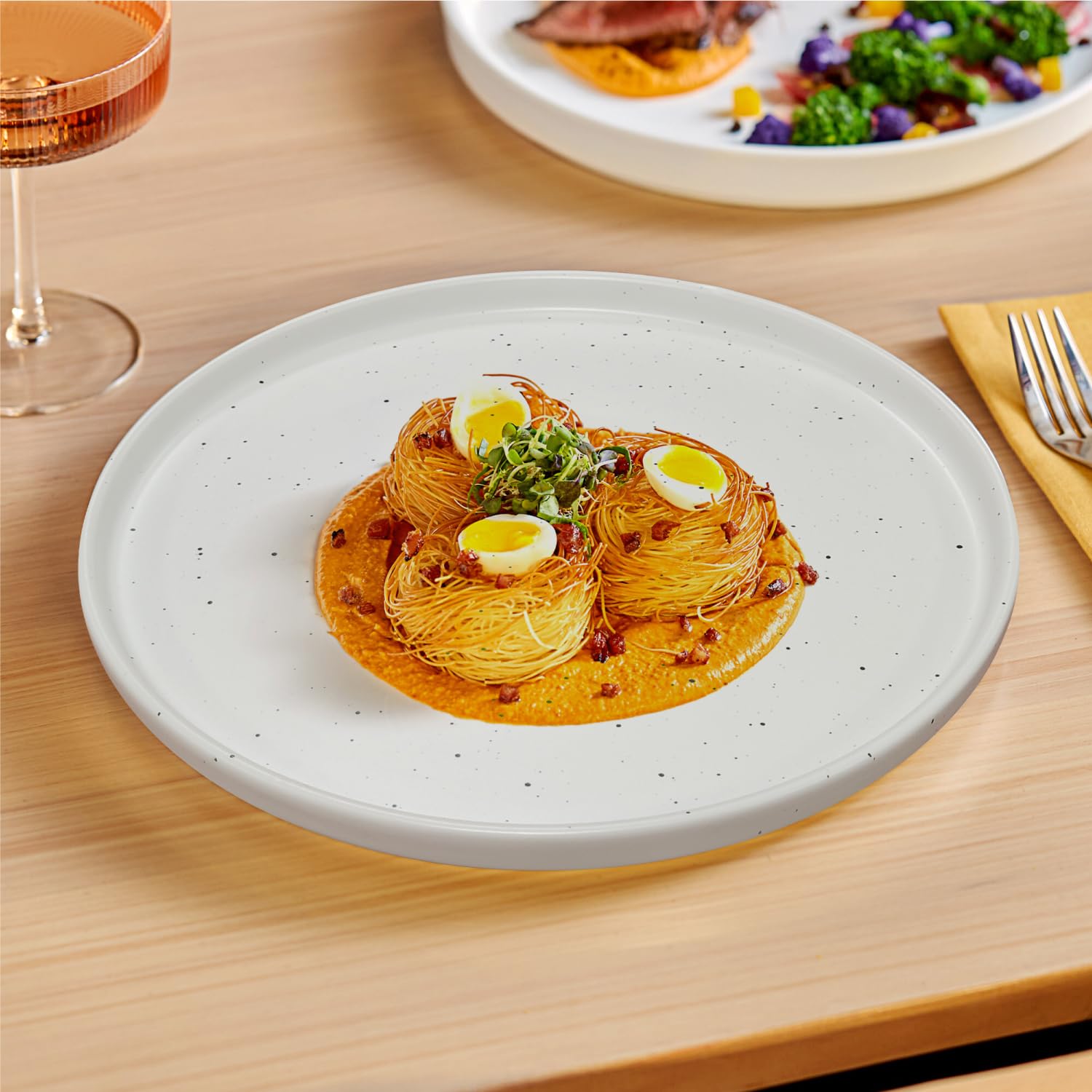 KITCHEN MASTER MINTO 8-Inch Stoneware Side Plate – Durable, Stylish, and Microwave-Safe, SW02MI