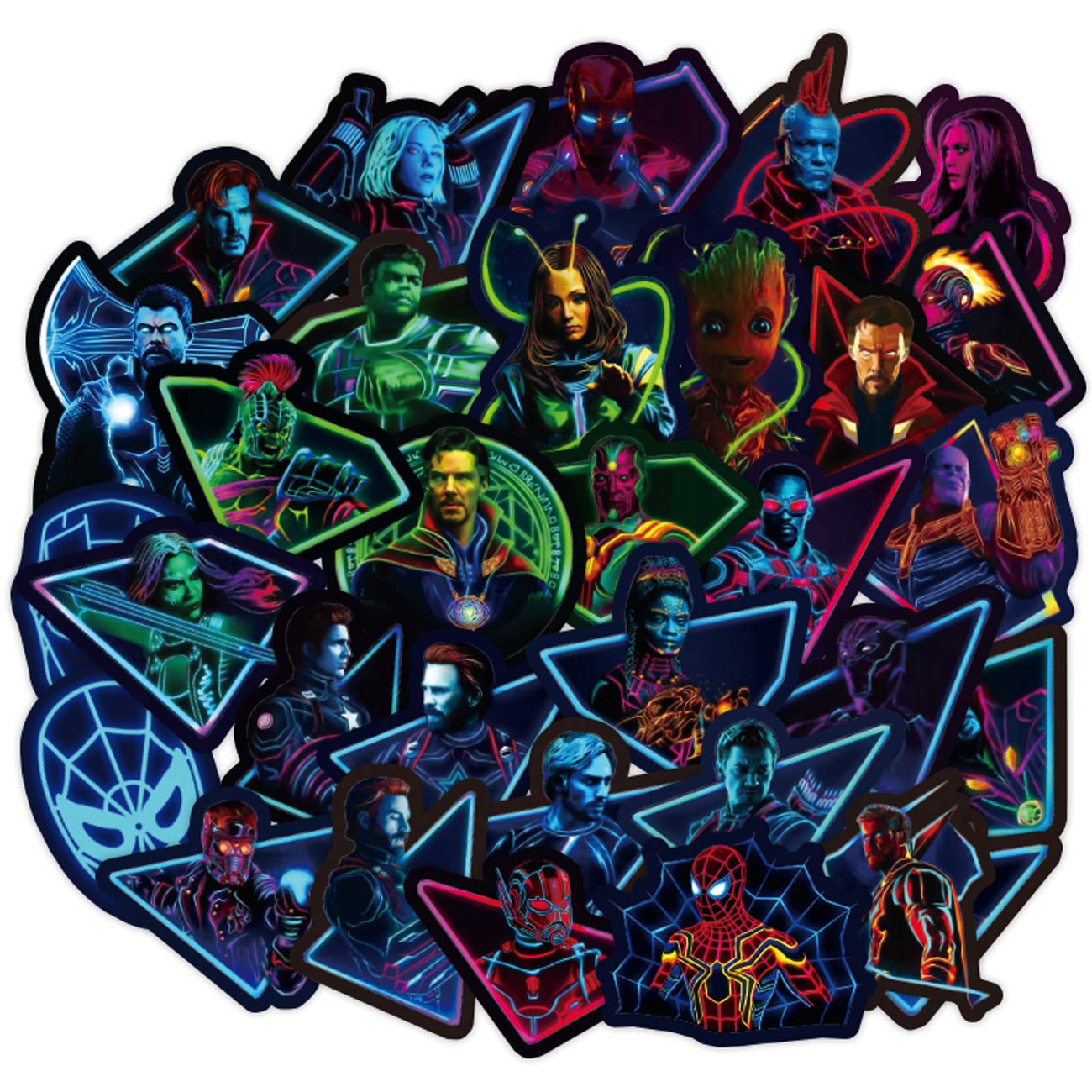 Superhero Stickers 100pcs Marve_l Luminous Stickers for Water Bottle Skateboard Guitar Motorcycle Luggage Waterproof Vinyl Graffiti Stickers