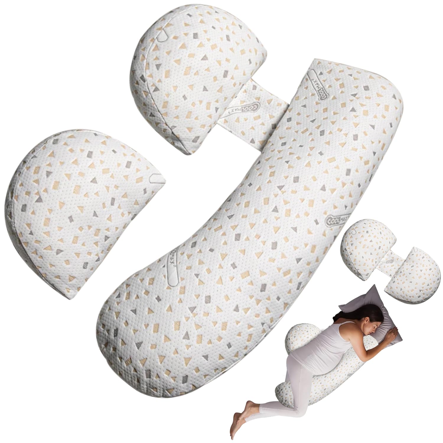 Bolloco Pregnancy Pillow, Baby Bub Maternity Pillow Support for Sleeping Pregnancy Pillow for HIPS, Backs, Legs, Maternity Pillow with Detachable and Adjustable Pillow Cover