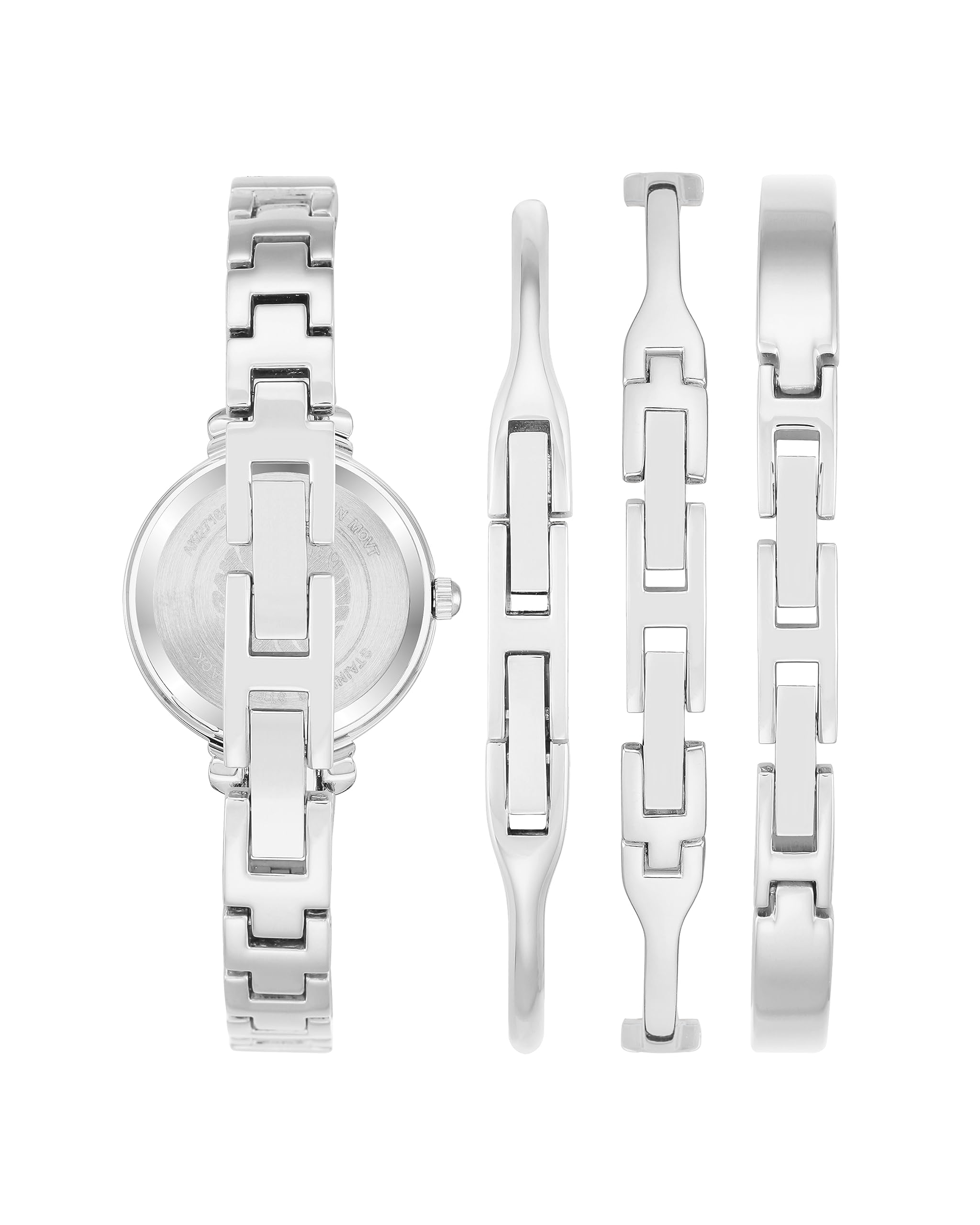 Anne Klein Women's Premium Crystal Accented Bangle Watch Set