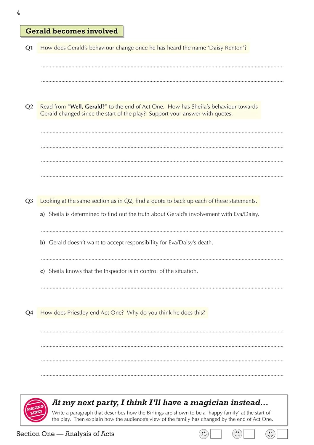 GCSE English - An Inspector Calls Workbook (includes Answers)