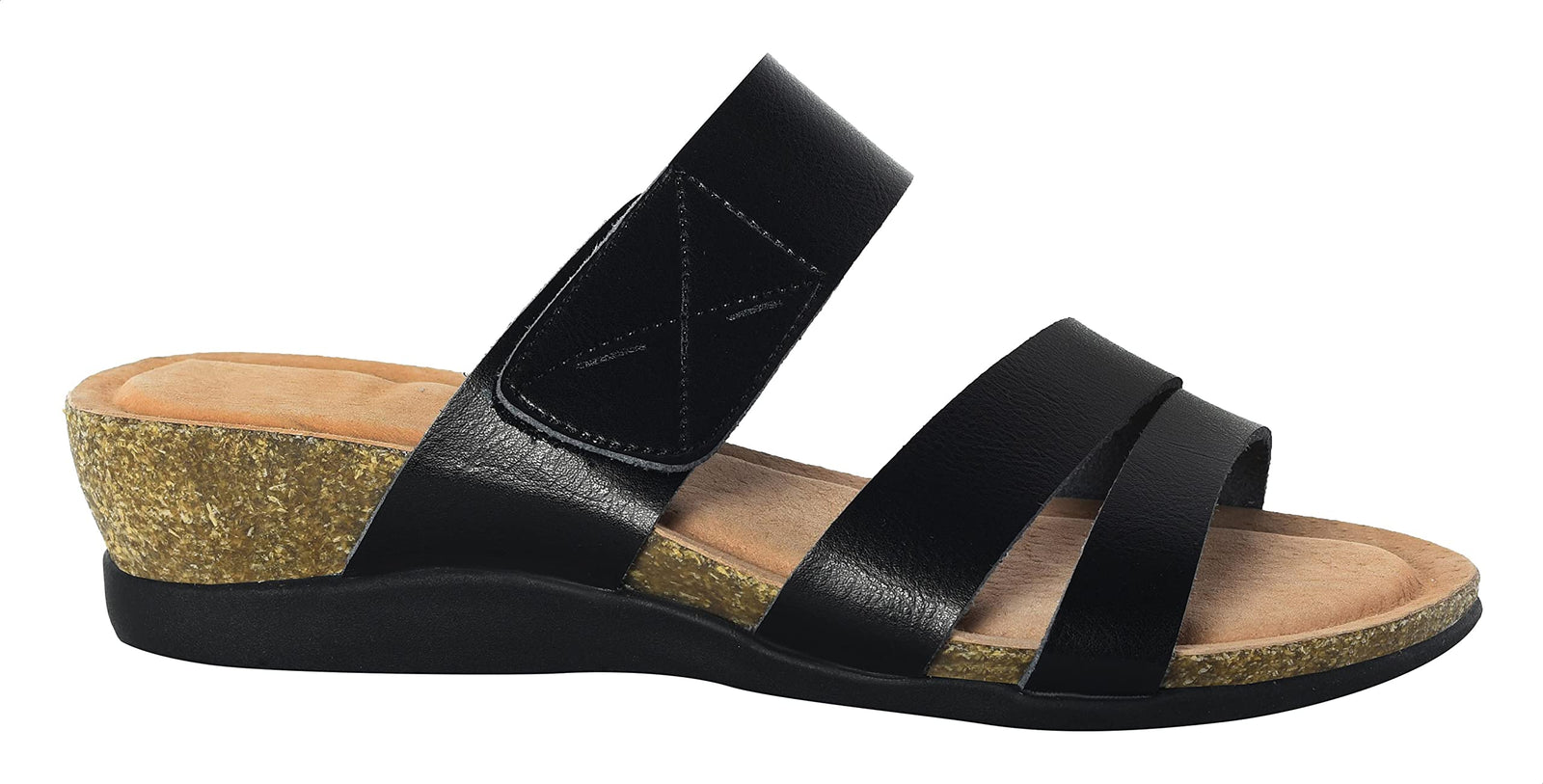 Pixi Faux Leather Velcro Closure Wedge Sandals For Women