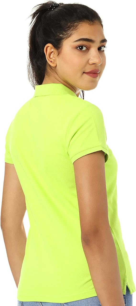 U.S. POLO ASSN. womens G082SZ0110001190918 Polo Shirt Color: Yellow neon Size: L