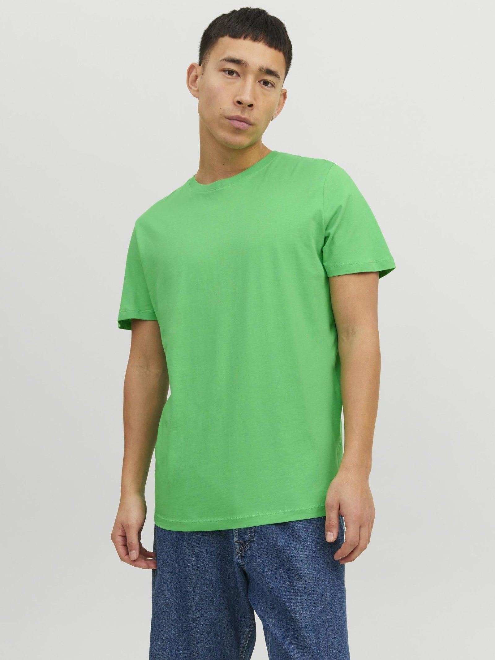 Jack & Jones mens JJEORGANIC Basic Tee O-Neck T-Shirt (pack of 1).GREEN