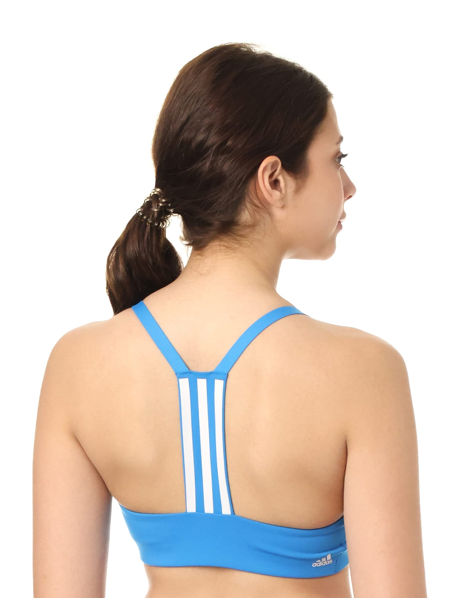 Adidas AEROIMPACT LS HC5343 TRAINING bright blue WORKOUT BRA - LIGHT SUPPORT For Women, Size MAC