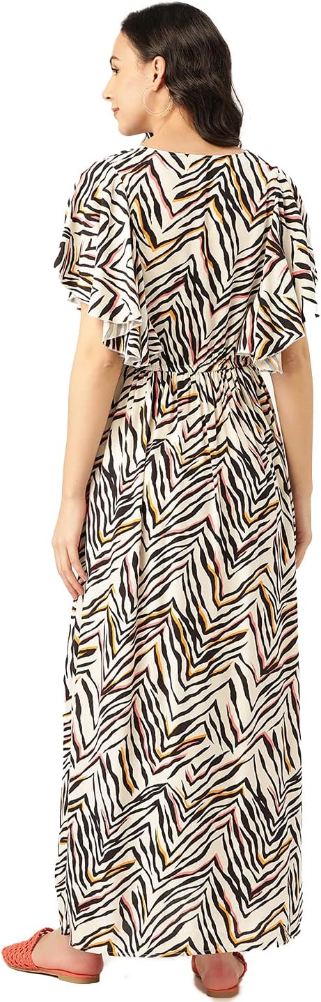 Momstory Women Concealed Zip For Easy Nursing Gathers Dress In Viscose Fabric (Vdrfn502192)